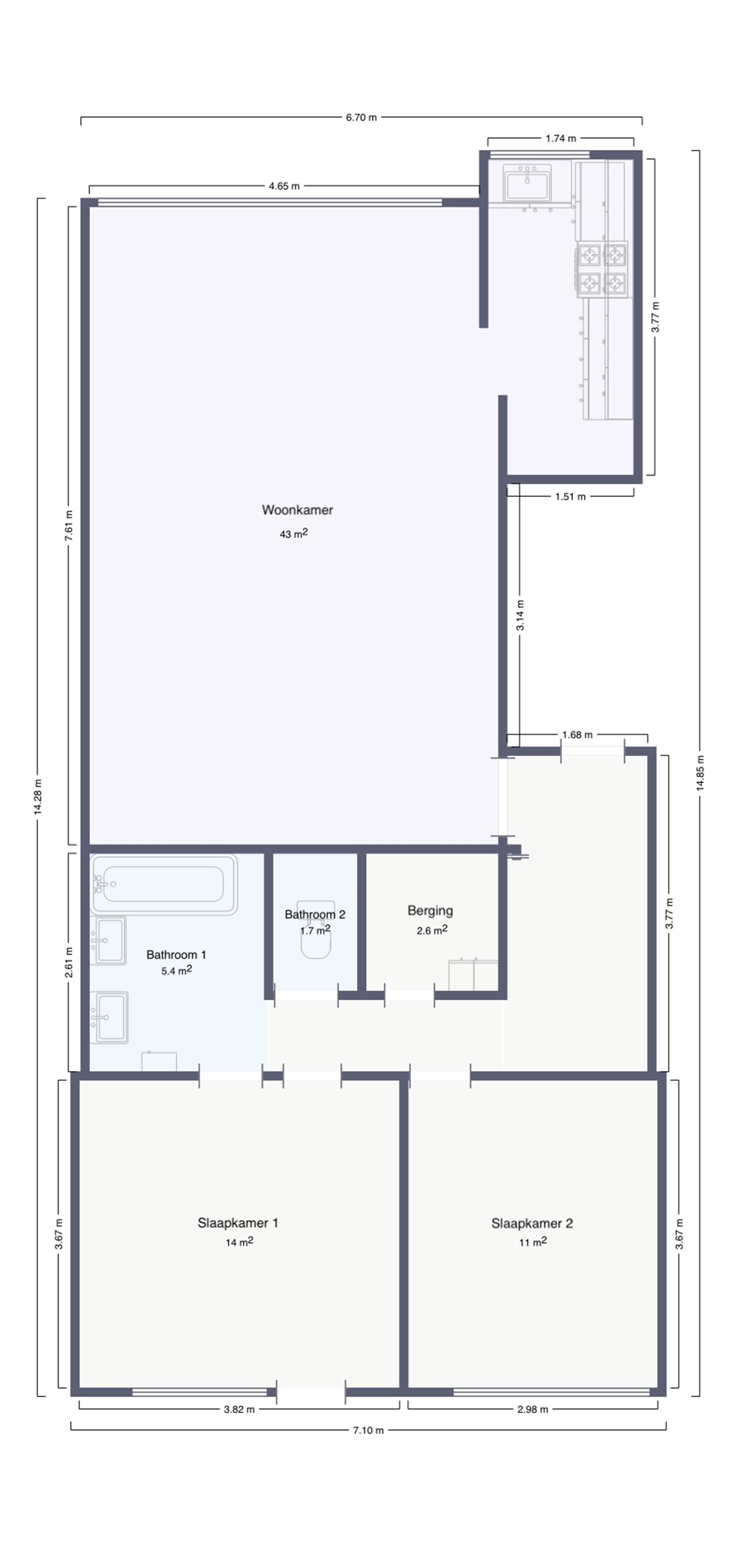 Rustig Gelegen Appartement met 2 Terrassen en Garage foto 19