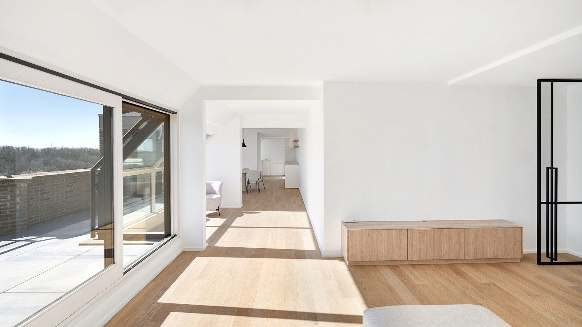 Prachtig duplex appartement met 18 meter gevelbreedte en groot zuid gericht terras met open zicht over het Knokse hinterland foto 3