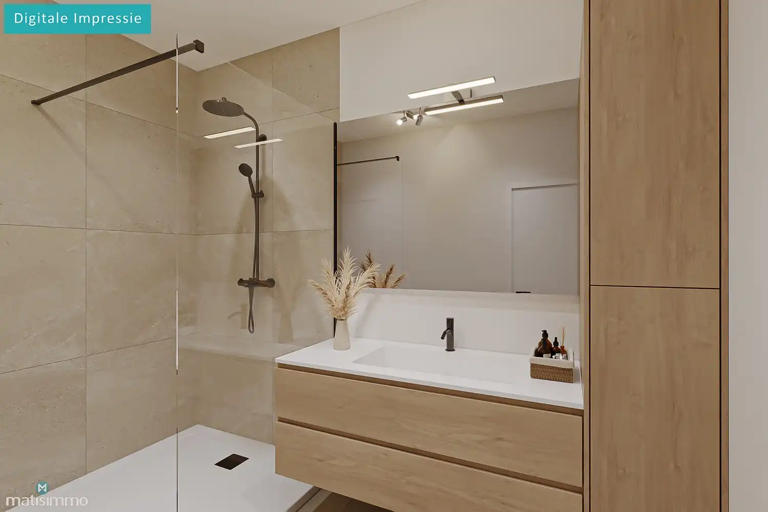 VOLLEDIG AFGEWERKTE EN GESCHILDERDE NIEUWBOUWWONING (EPB E10) MET 3 SLAAPKAMERS, OVERDEKT TERRAS, 2 GARAGES, KELDER EN AANGELEGDE TUIN IN WERM foto 17