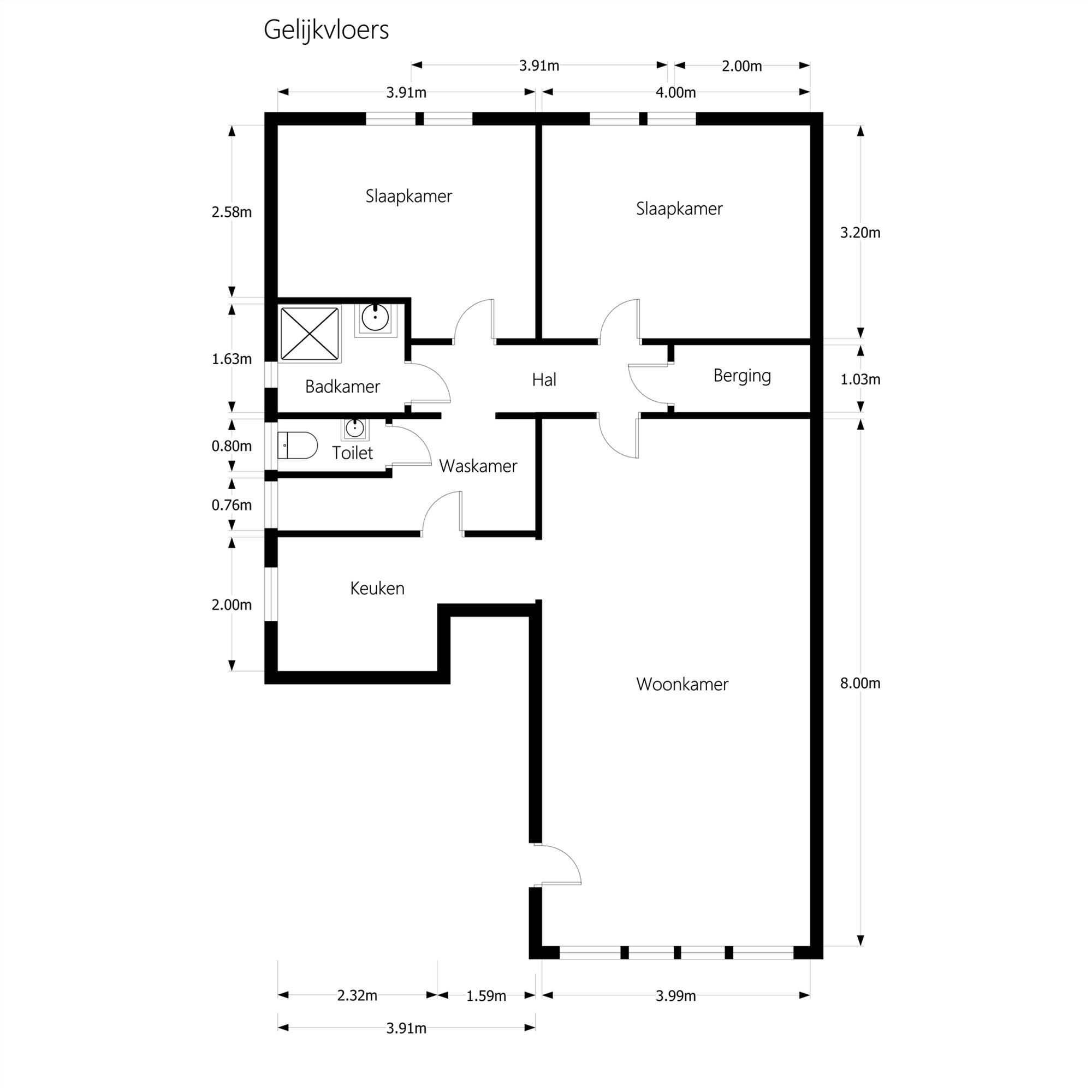RUIM APPARTEMENT (92M²) MET 2 SLAAPKAMERS EN BIJHORENDE GARAGE IN DE NABIJHEID VAN LEOPOLDSBURG CENTRUM foto 17
