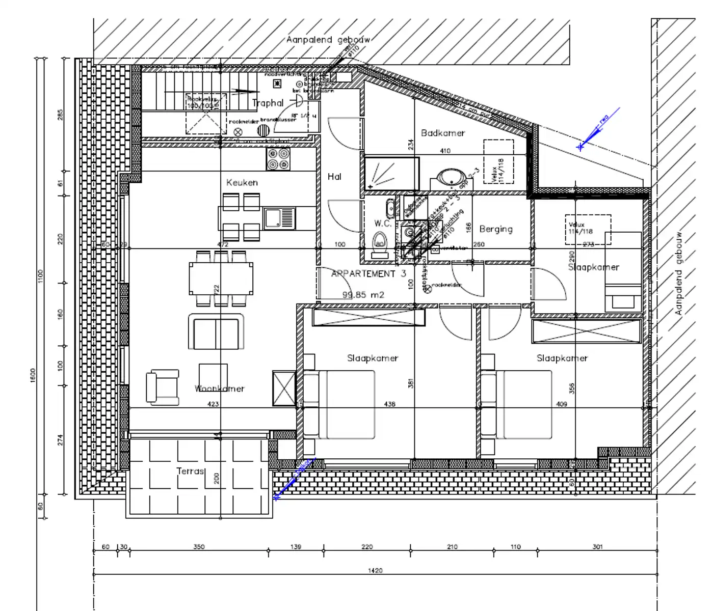 Nieuwbouwapp 2de verdieping met terras onder registratie foto 4