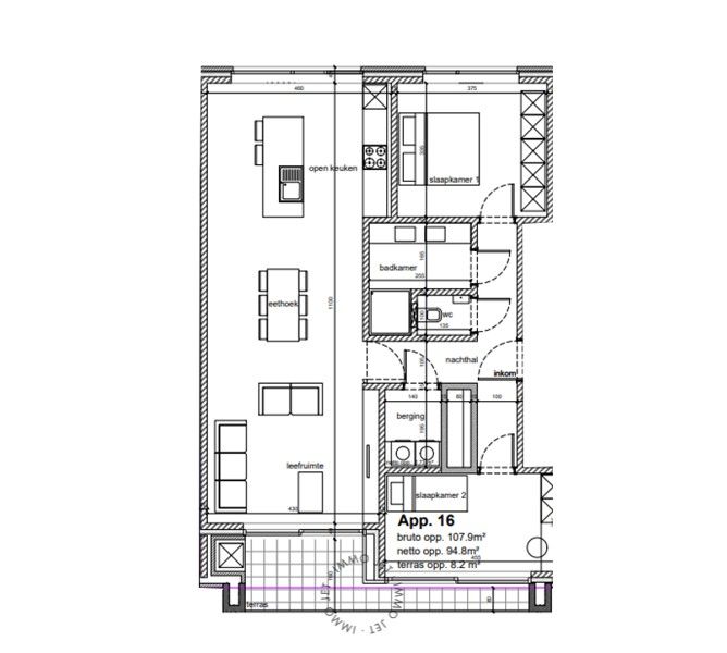Nieuwbouwappartement op de derde verdieping met terras en twee slaapkamers foto 4