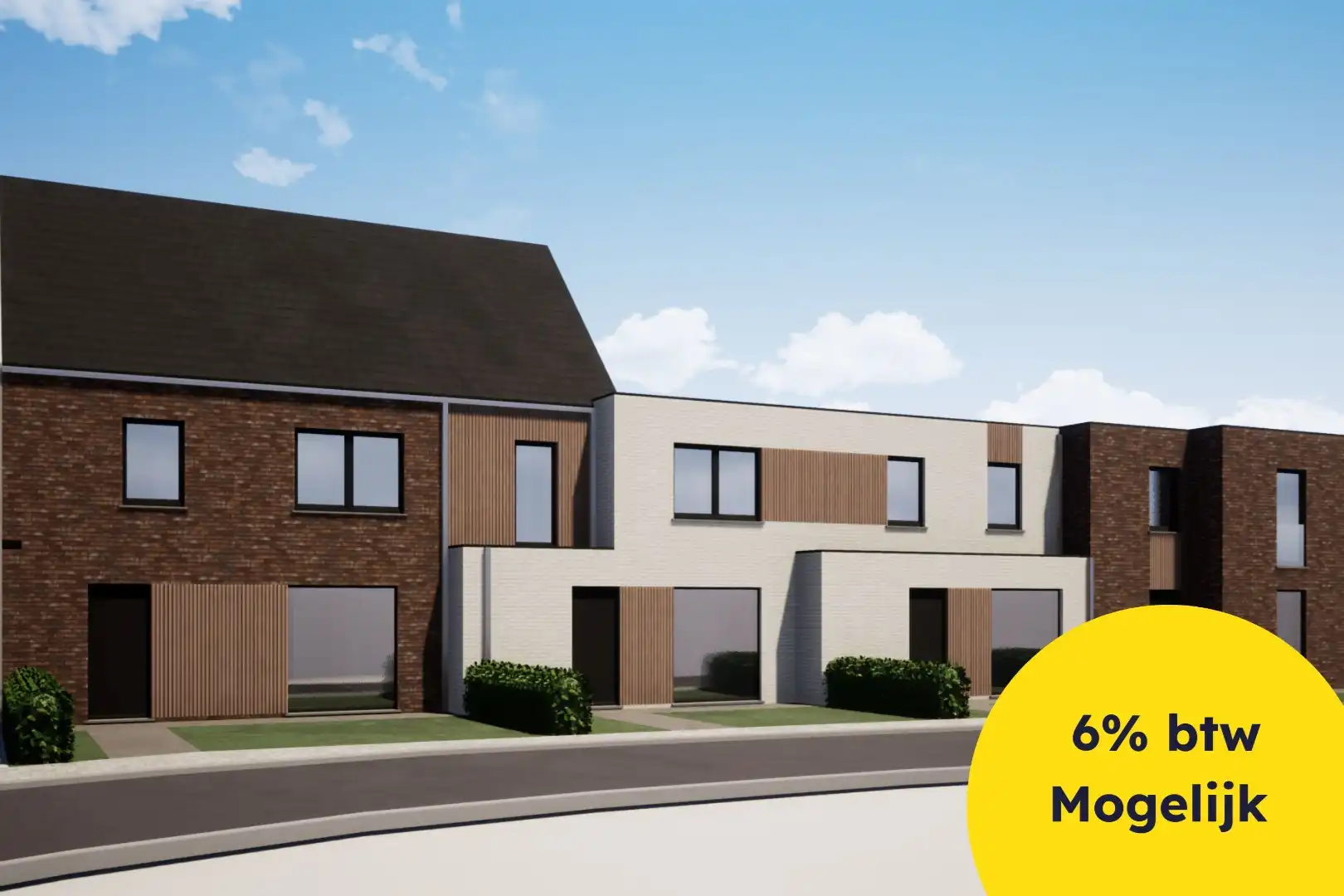 Ruime nieuwbouwwoningen met uitweg op centrale ligging te Eernegem foto {{pictureIndex}}
