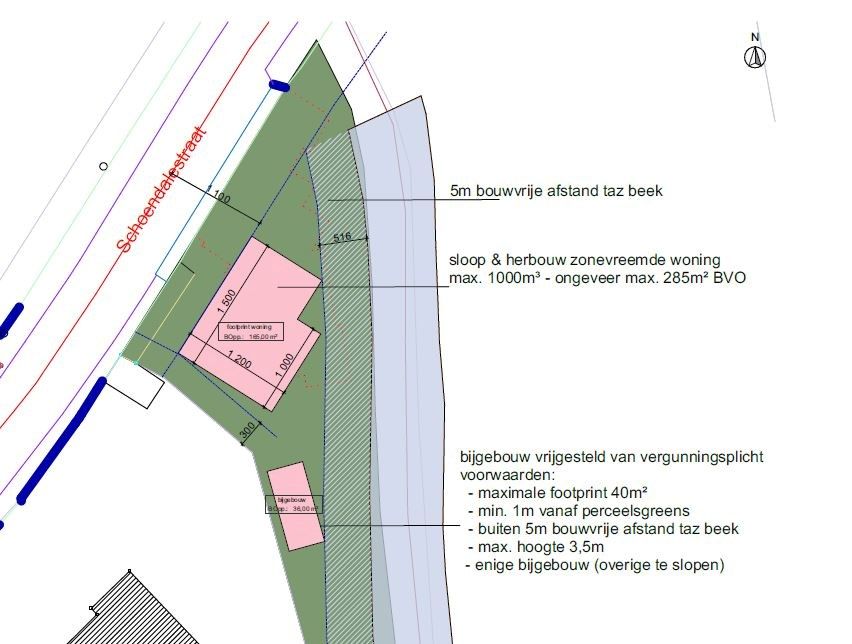 Te slopen en her op te bouwen woning TE KOOP tussen Sint-Eloois-Vijve en Desselgem, totale oppervlakte van de percelen 7639m²!! foto 2