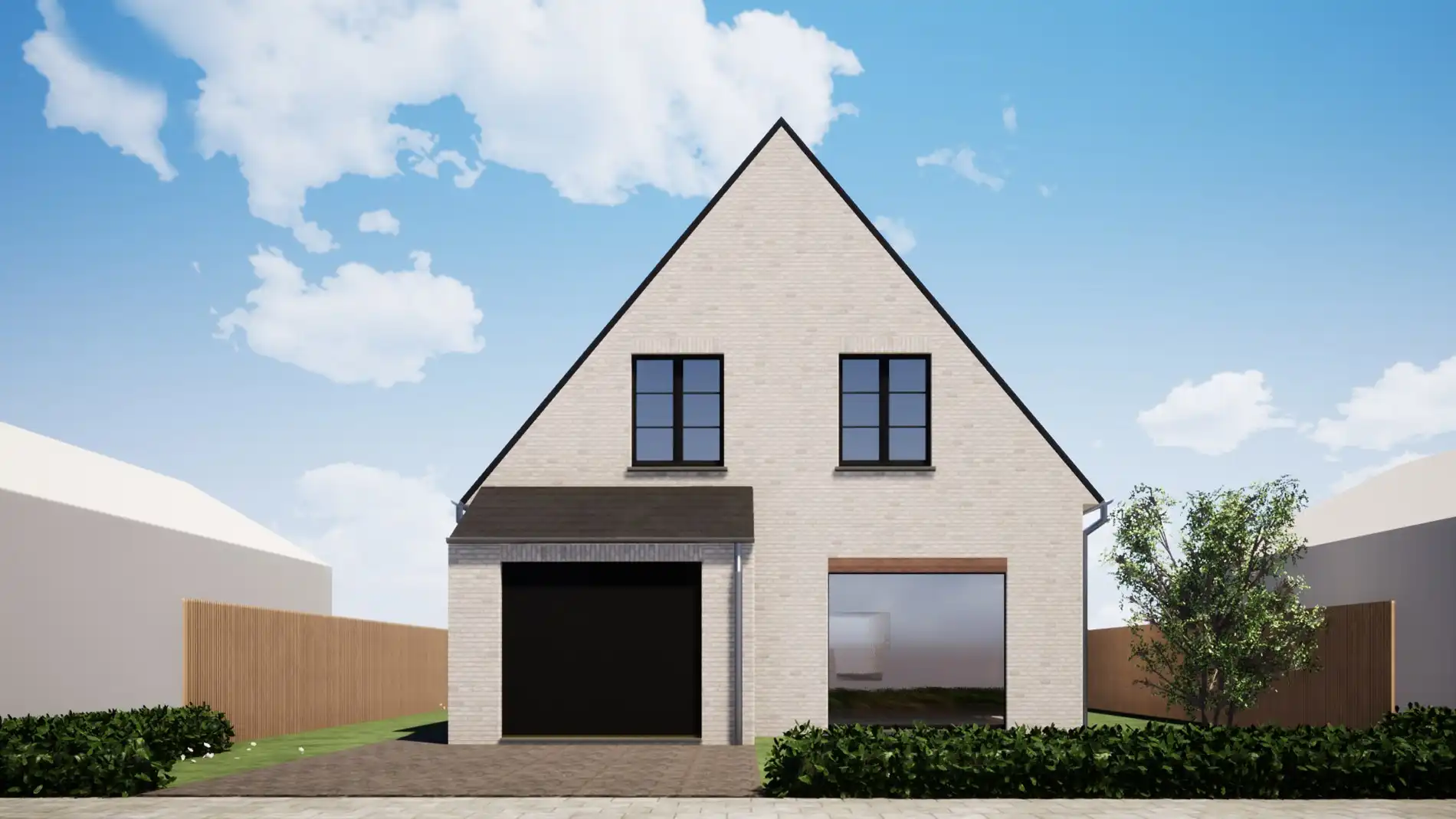 Nieuw te bouwen villa met 3 slaapkamers en garage in Lissewege – privacy, zon en bereikbaarheid in één foto 2