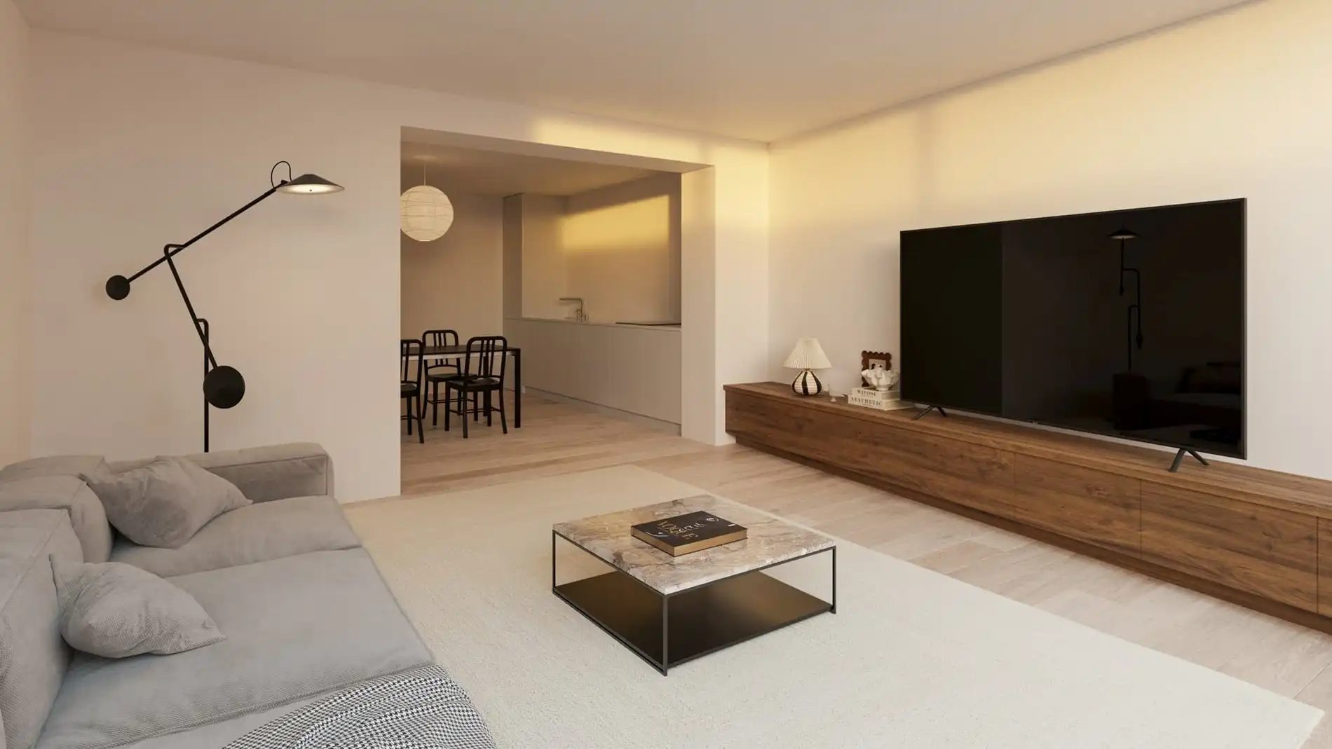 Volledig gerenoveerd en bemeubelde 1 slaapkamer-appartement met tuin in een kleinschalige residentie! foto {{pictureIndex}}