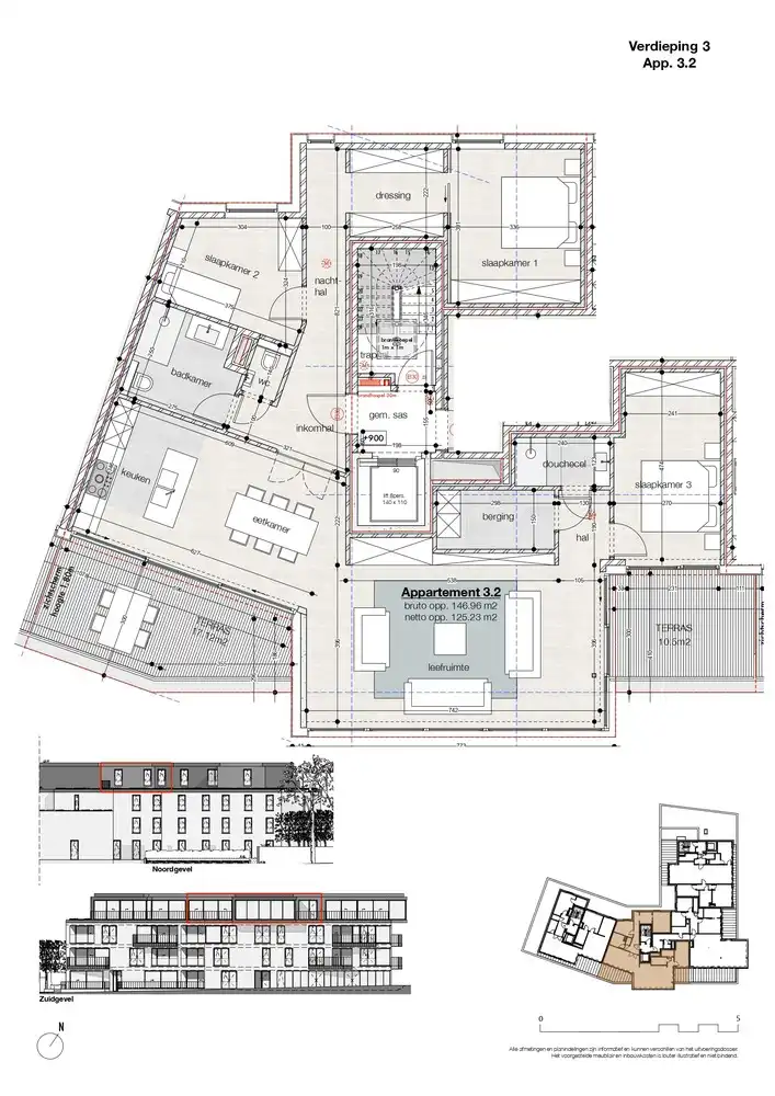 Exclusief casco penthouse van 146 m² met 3 slaapkamers in Residentie Sint Amandus foto 5
