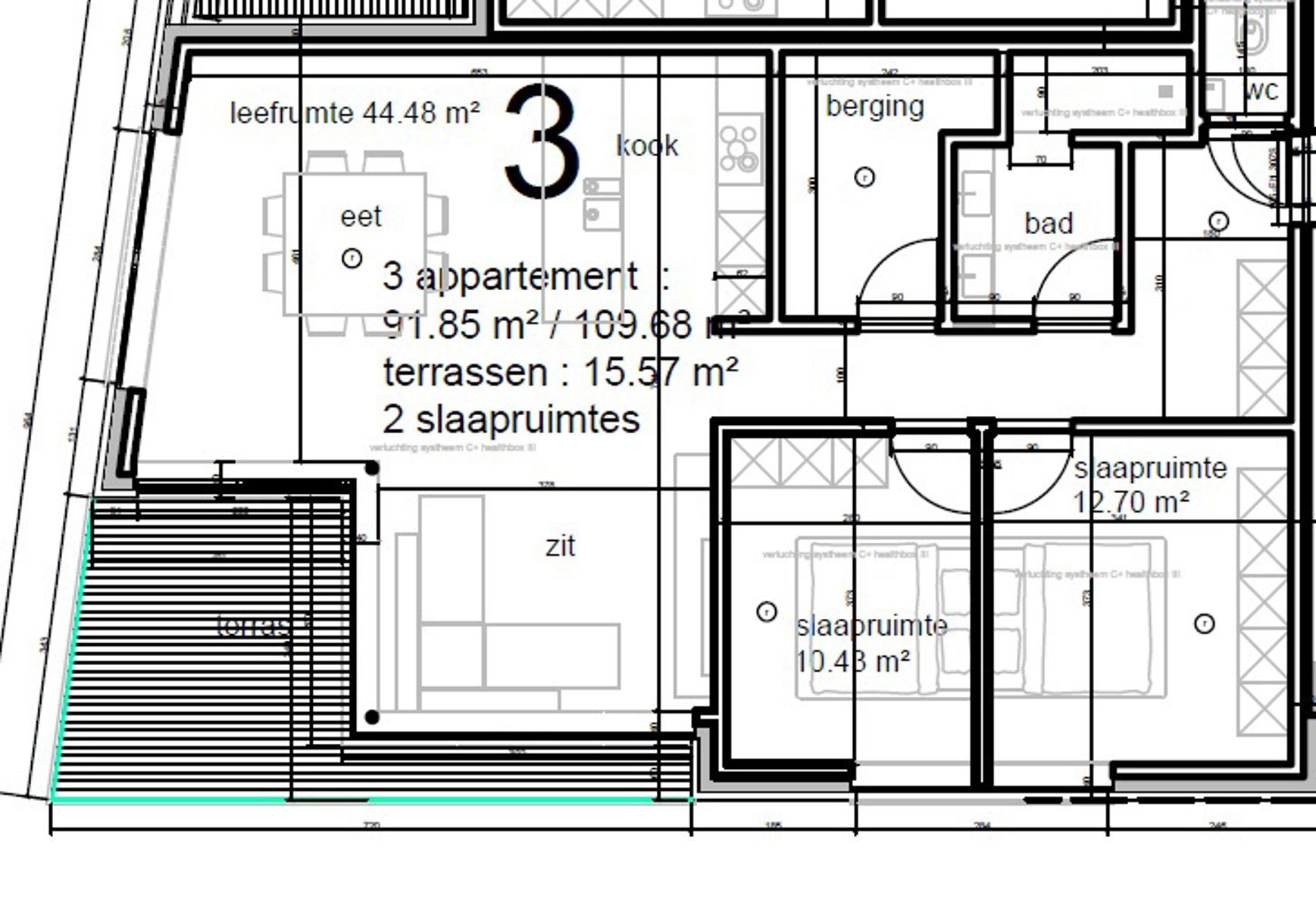 Nieuwbouwappartement met 2 slpks + terras foto 9