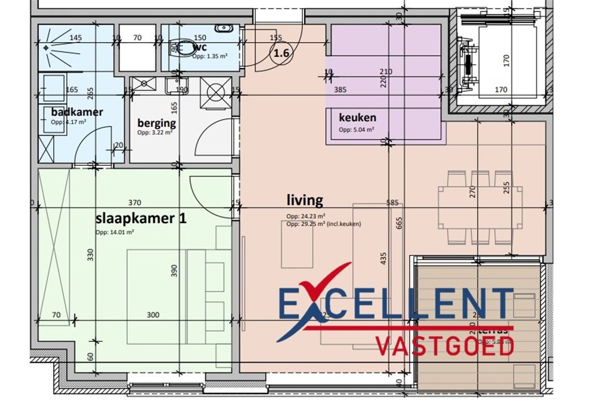 Nieuwbouwappartement met 1 slaapkamer en terras te huur Deinze  foto 7