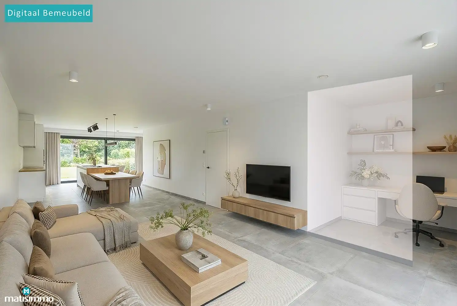 VOLLEDIG AFGEWERKTE EN GESCHILDERDE NIEUWBOUWWONING (EPB E10) MET 3 SLAAPKAMERS, 2 BADKAMERS, 2 GARAGES, KELDER EN AANGELEGDE TUIN IN WERM foto 4