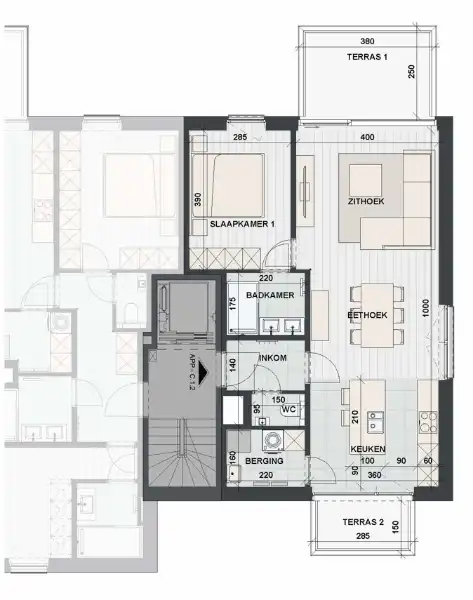 Lichtrijk doorkijkappartement op de eerste verdieping met terras en uitzicht op het water foto 2