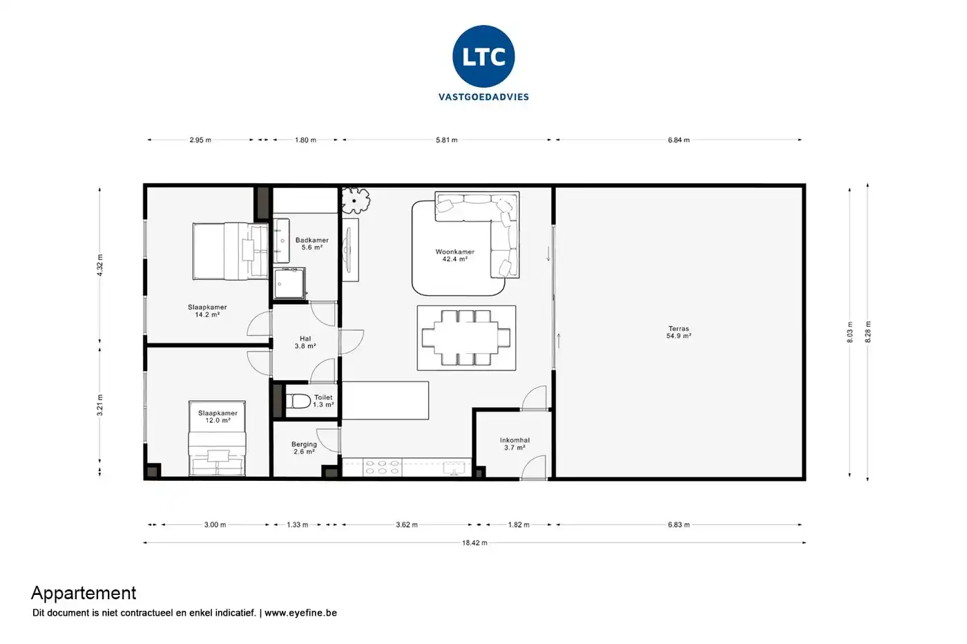 Modern appartement uit 2016 met 2 slaapkamers in centrum foto 25