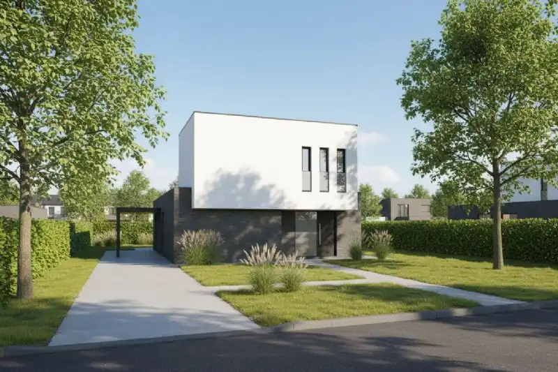 Nieuw te bouwen alleenstaande woning te Olsene. foto {{pictureIndex}}