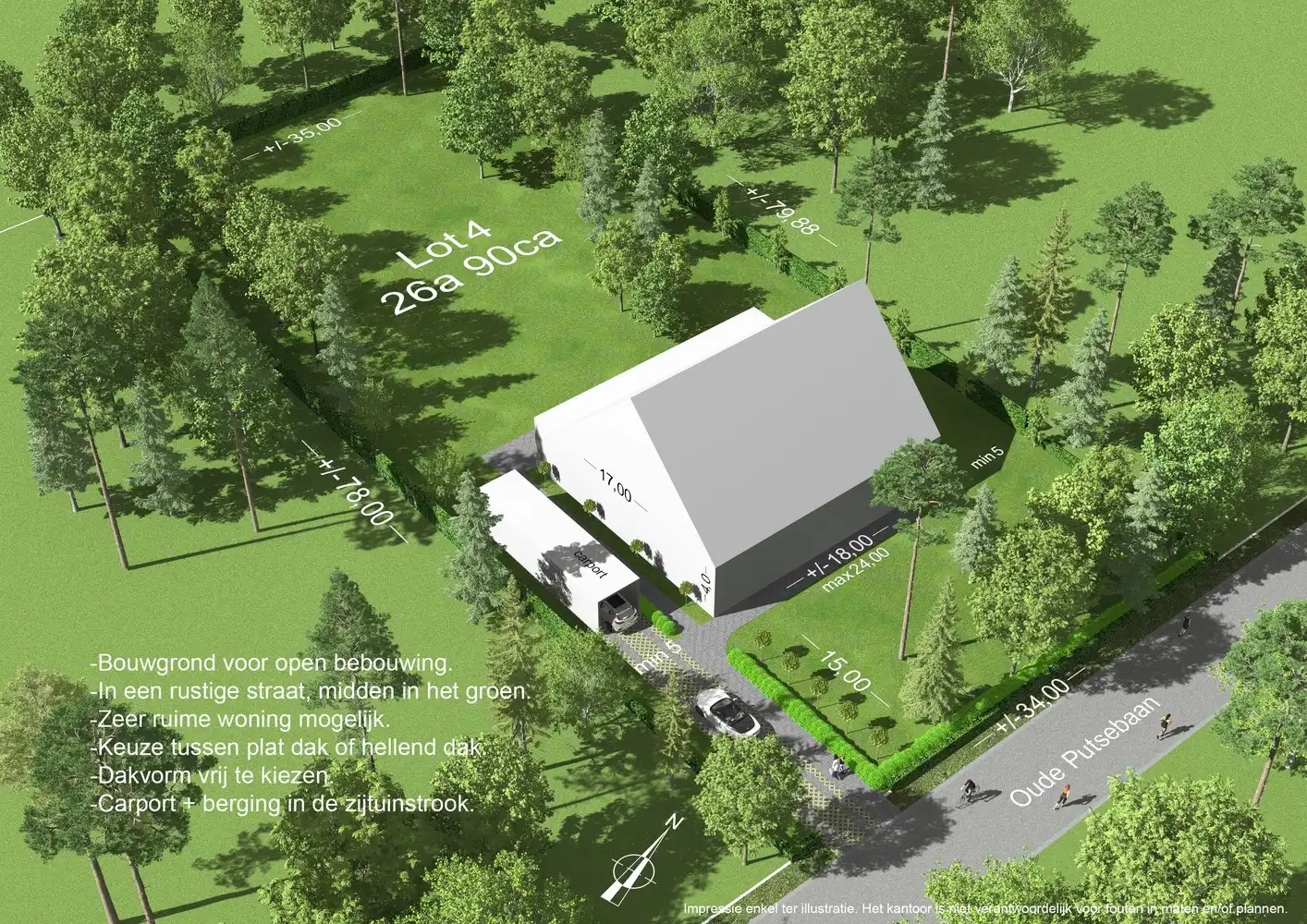 RUIME BOUWGROND VAN 2.690 M² VOOR OPEN BEBOUWING IN BOSRIJKE VILLABUURT foto {{pictureIndex}}