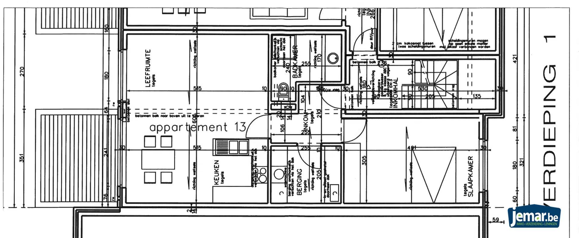 éénslaapkamerappertement met parking + berging in de kelder  foto 13