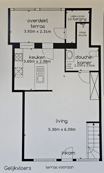 Rijhuisje van 66m² met 1 slaapkamer en 2 terrassen foto 12