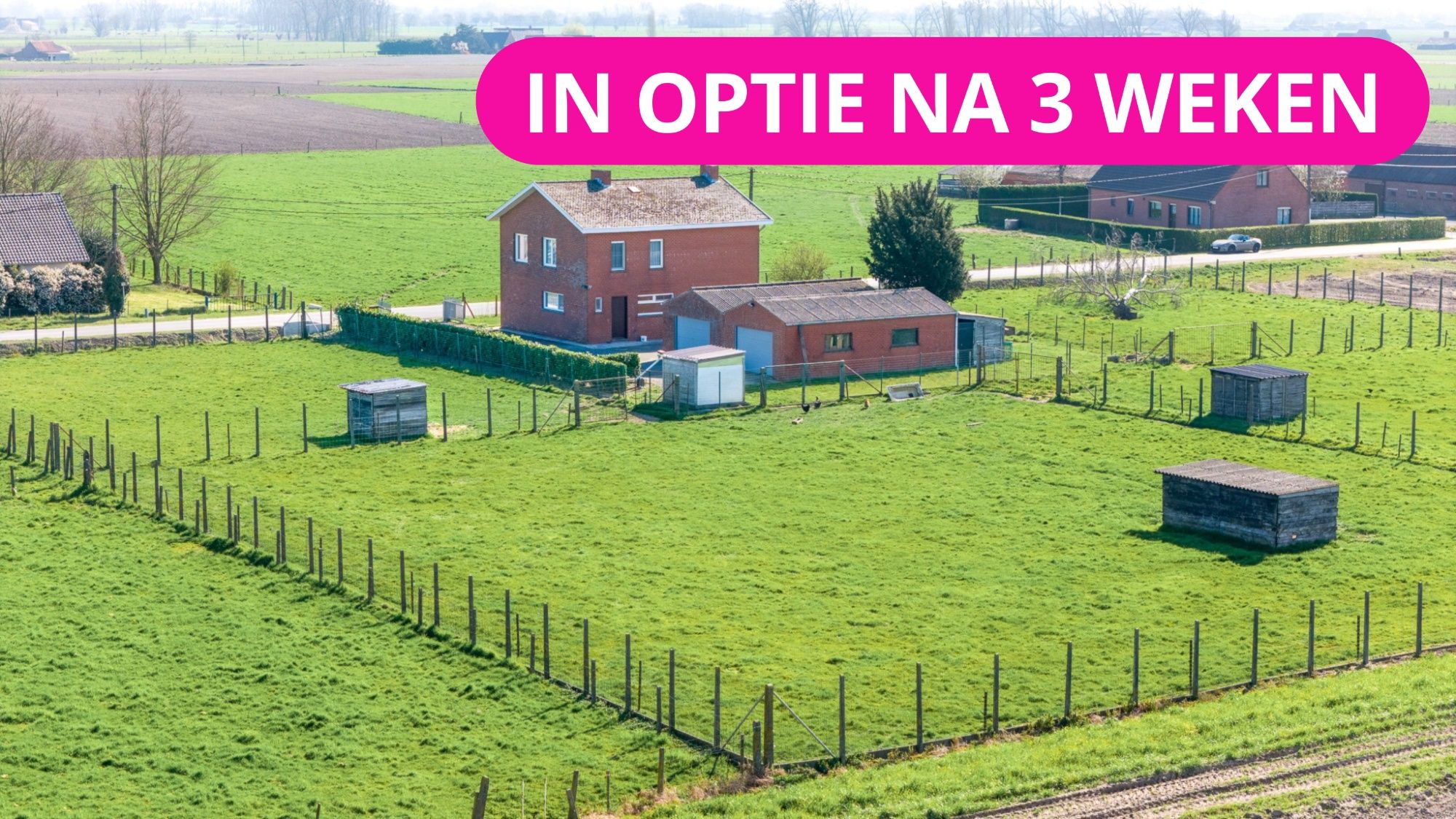 Hoofdfoto van de publicatie: | IN OPTIE NA 3 WEKEN  - COMPROMIS IN OPMAAK | LANDELIJK GELEGEN WONING met LOODS & WEILAND op 6720 m²