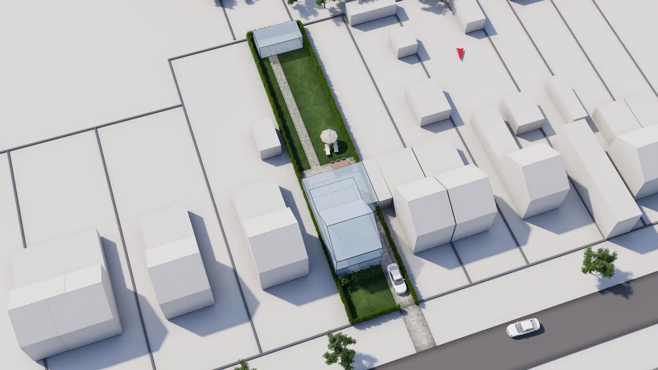 Bouwgrond – 885 m² – Open bebouwing met aansluitende garage foto 2