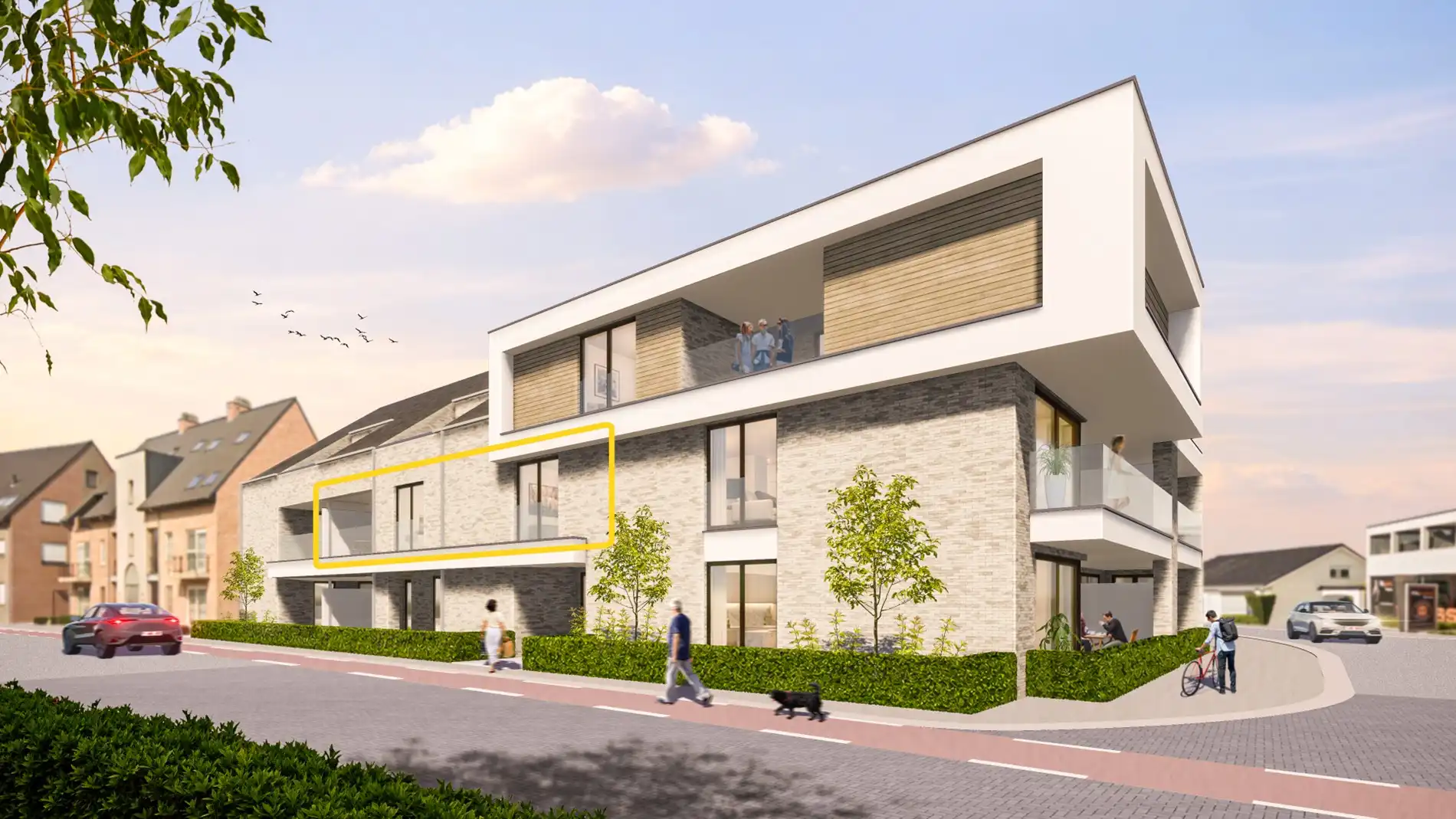 Ruim appartement (113 m²) met 2 slpk en overdekt terras. foto {{pictureIndex}}