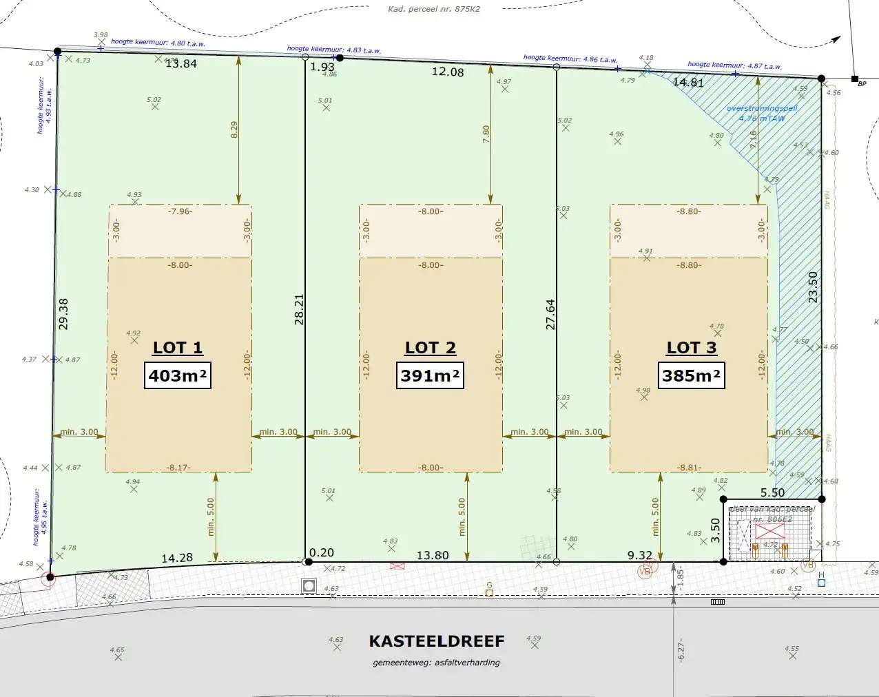 Villagrond 385 m² (lot 3) op topligging in centrum Oudenburg foto {{pictureIndex}}