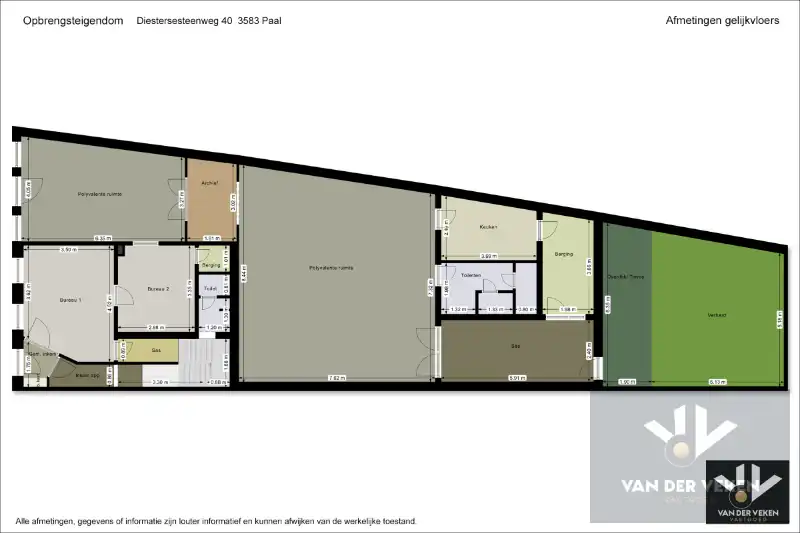 Opbrengsteigendom bestaande uit drie entiteiten: feestzaal/dienstencentrum, kantoorruimte en een duplexappartement kort aan de school en in het centrum van Paal, op een steenworp van het op- en afrittencomplex van de autosnelweg E313! foto 14
