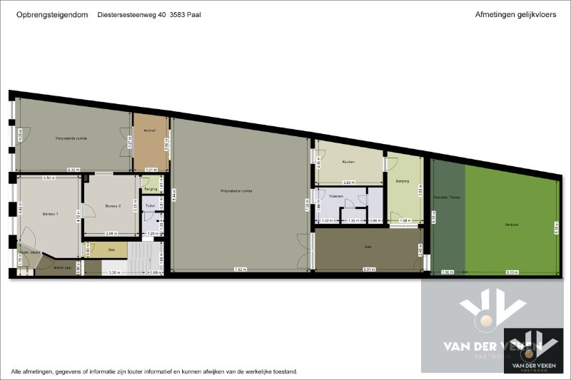 Opbrengsteigendom bestaande uit drie entiteiten: feestzaal/dienstencentrum, kantoorruimte en een duplexappartement kort aan de school en in het centrum van Paal, op een steenworp van het op- en afrittencomplex van de autosnelweg E313! foto 14