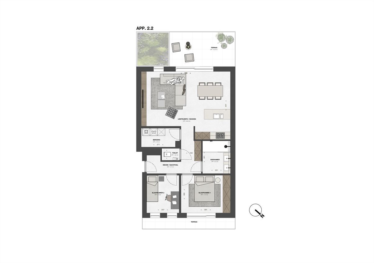 Optimaal ingedeeld tweeslaapkamerappartement van 82m² foto 2