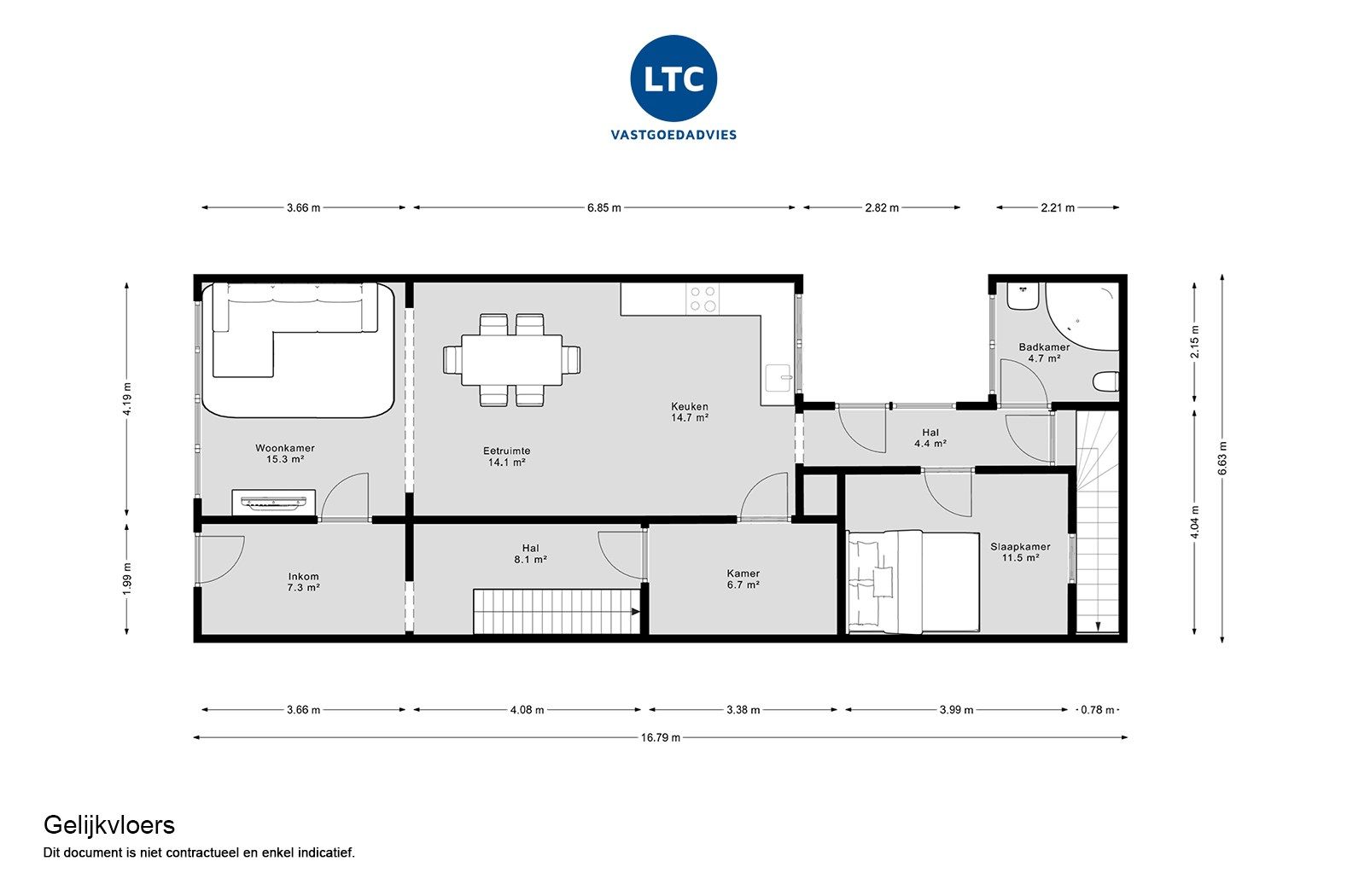 Opbrengsteigendom bestaande uit drie appartementen. foto 22