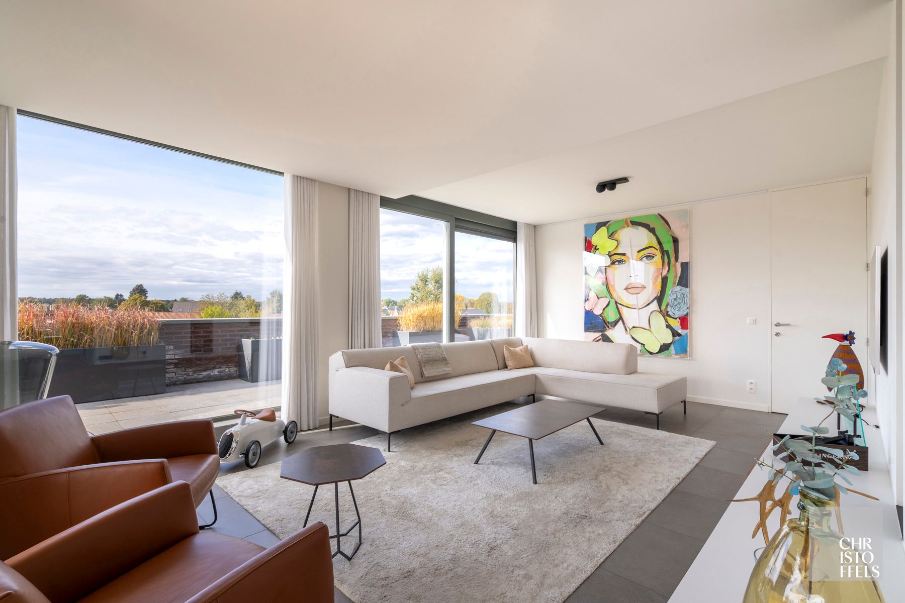 Luxe Penthouse met panoramische glaspartijen en 96m² terrassen in Parkresidentie Oud-Rekem foto 12