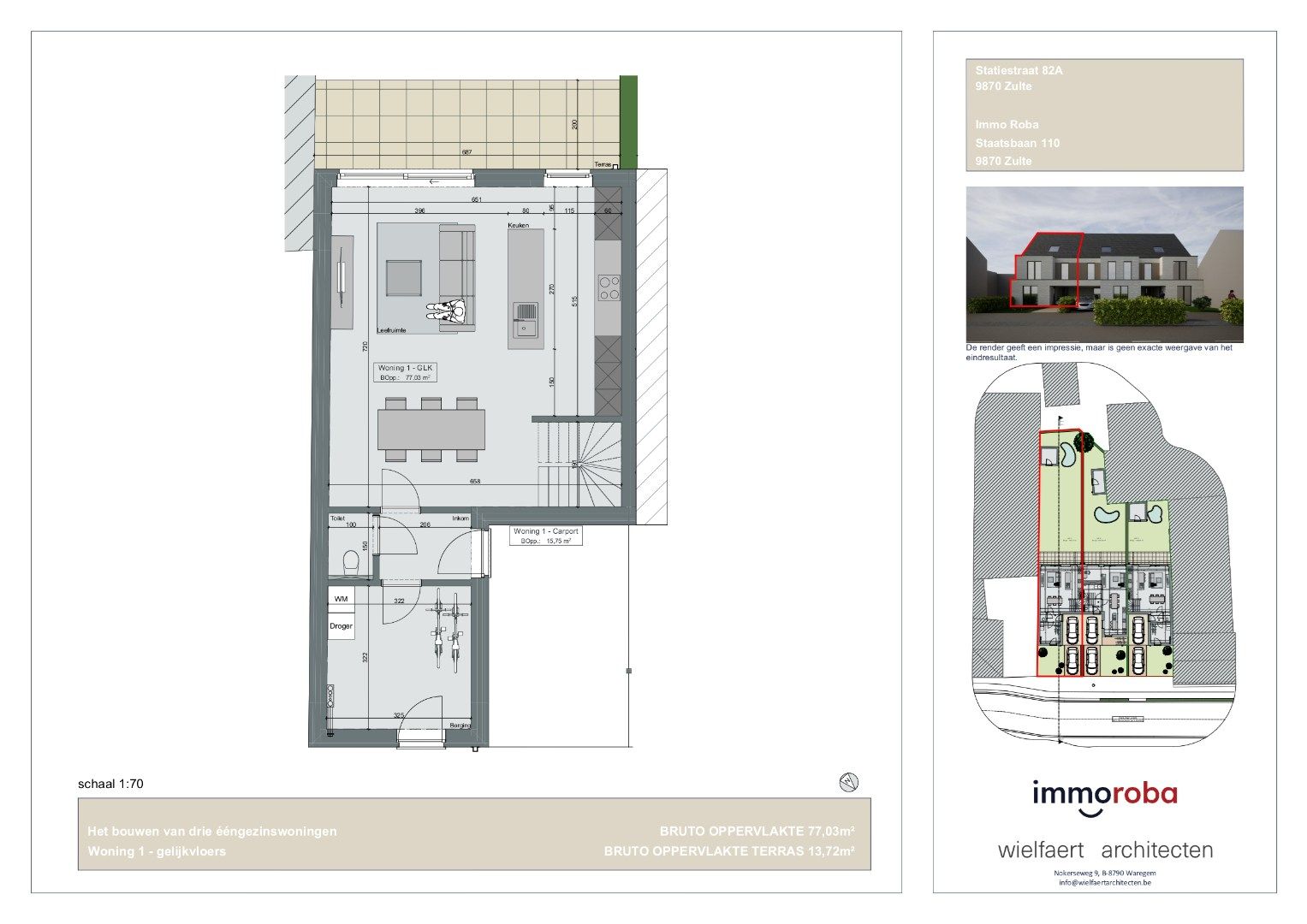 Knappe nieuwbouwwoningen in het centrum van Zulte. Aankoop met 6% BTW mogelijk. foto 2