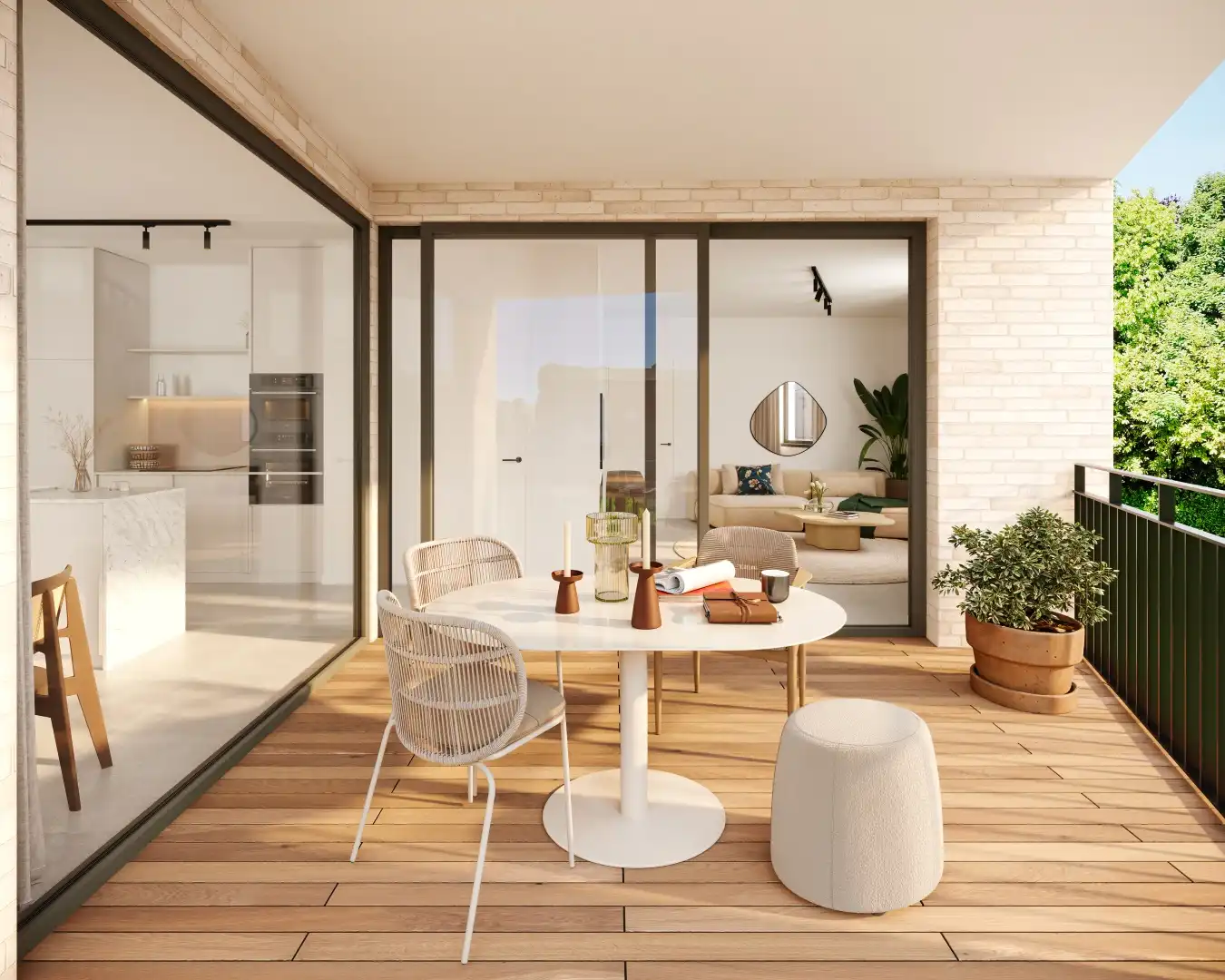 Energiezuinig 2 slpk-appartement met terras foto 2