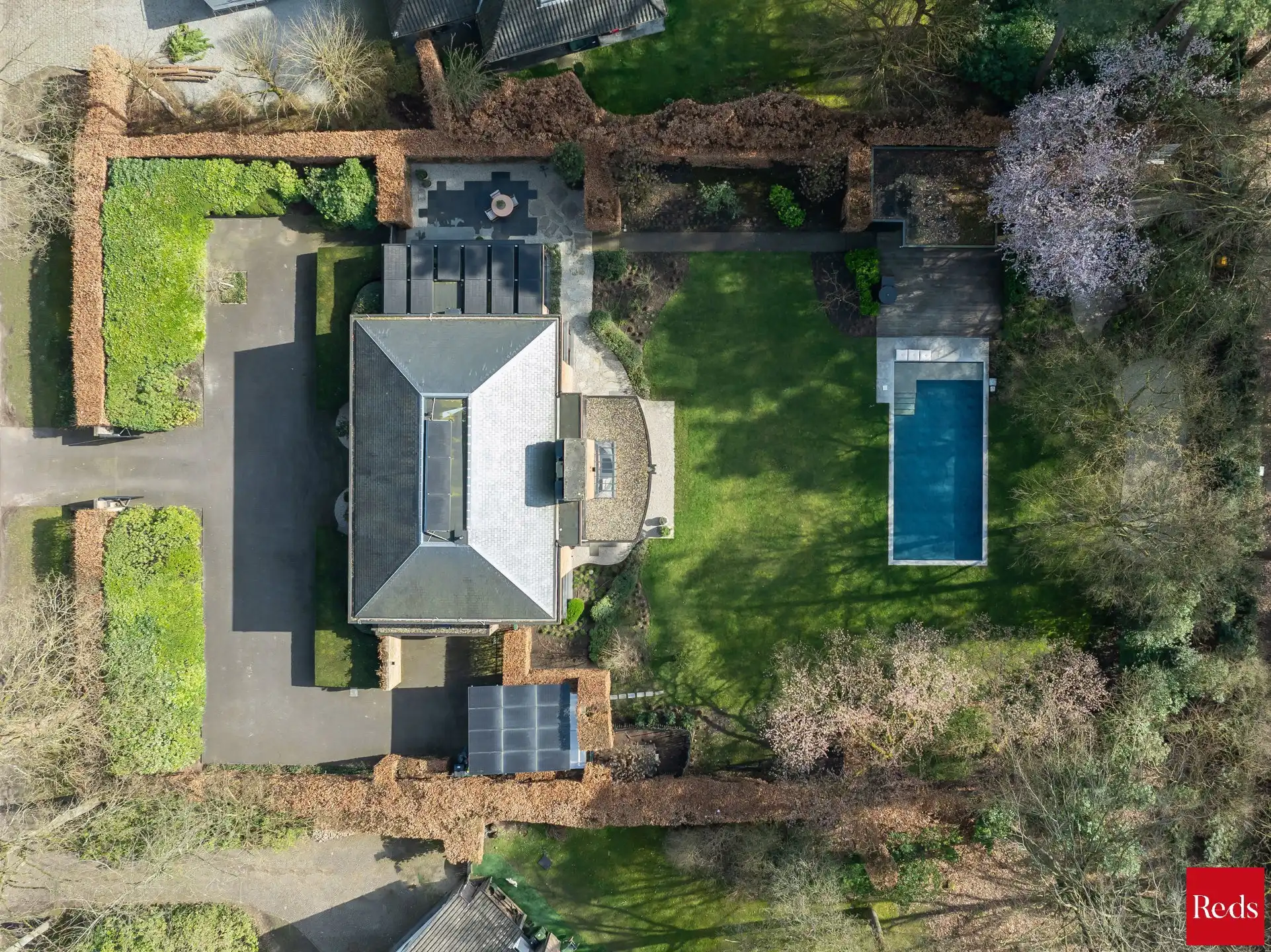 Architectenvilla met zwembad en ZW tuin in Hof Ter Linden foto 57