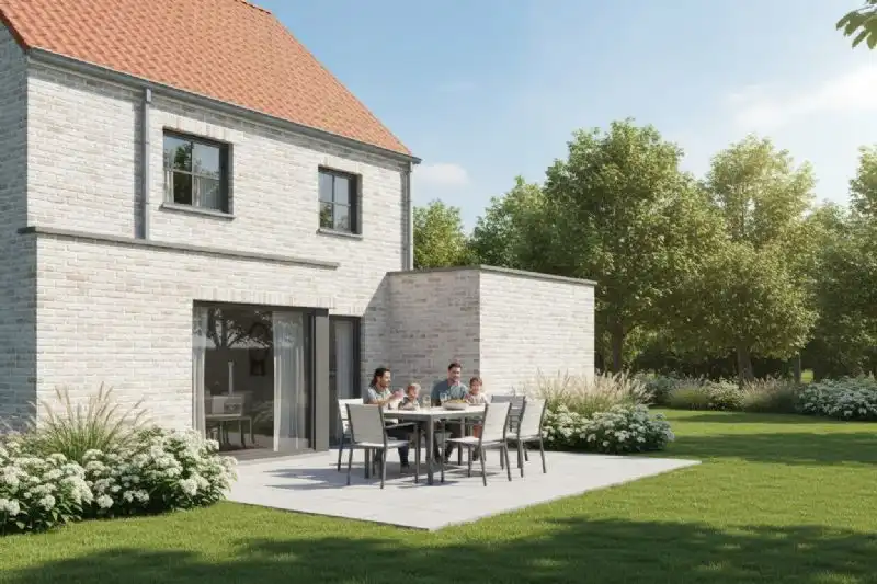 Nieuw te bouwen halfopen woning met vrije keuze van architectuur te Roeselare. foto 2