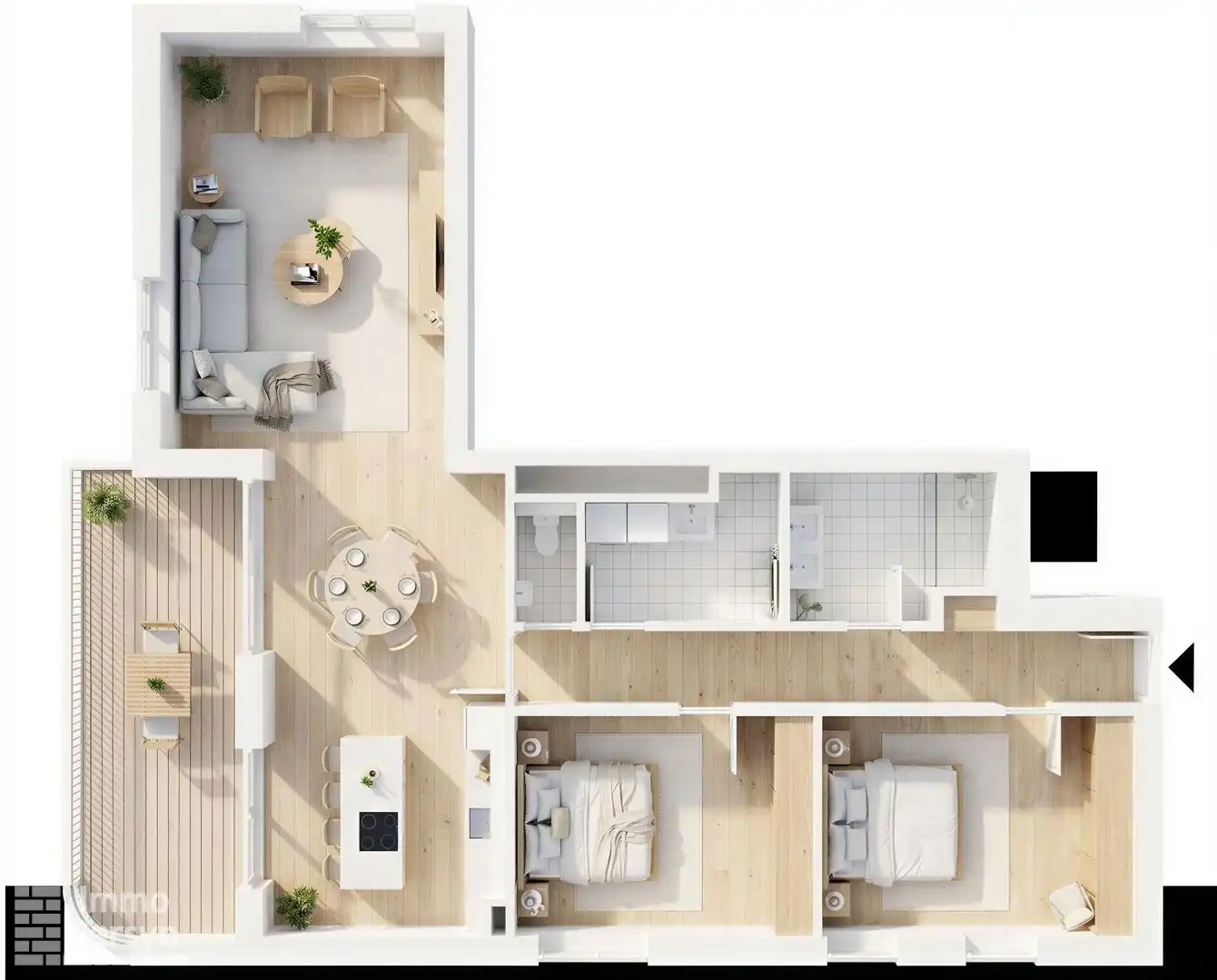 Nieuwbouw 3 slpk app met terras van 18m² met 6% BTW mogl foto 3