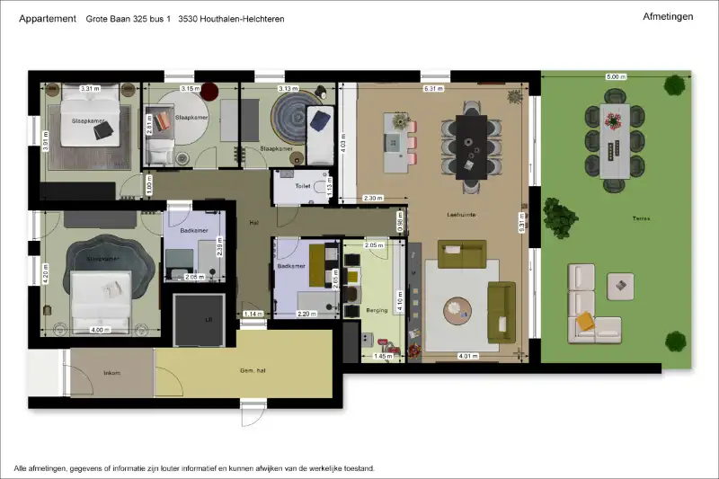 Ruim gelijkvloers nieuwbouwappartement met 4 slaapkamers en 2 badkamers, ruim terras en een mooie tuin op een goed bereikbare locatie! foto 15