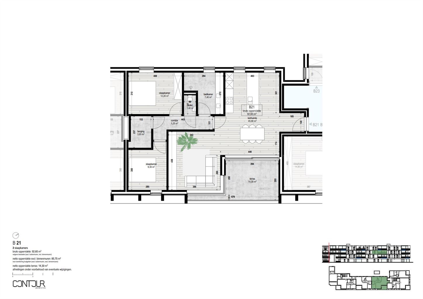 Nieuwbouwappartement op de tweede verdieping met 2 slaapkamers en terras gelegen in het centrum van Dilsen.  foto 6