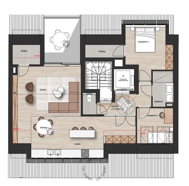 nieuwbouw appartement met twee slaapkamers en terras foto 5