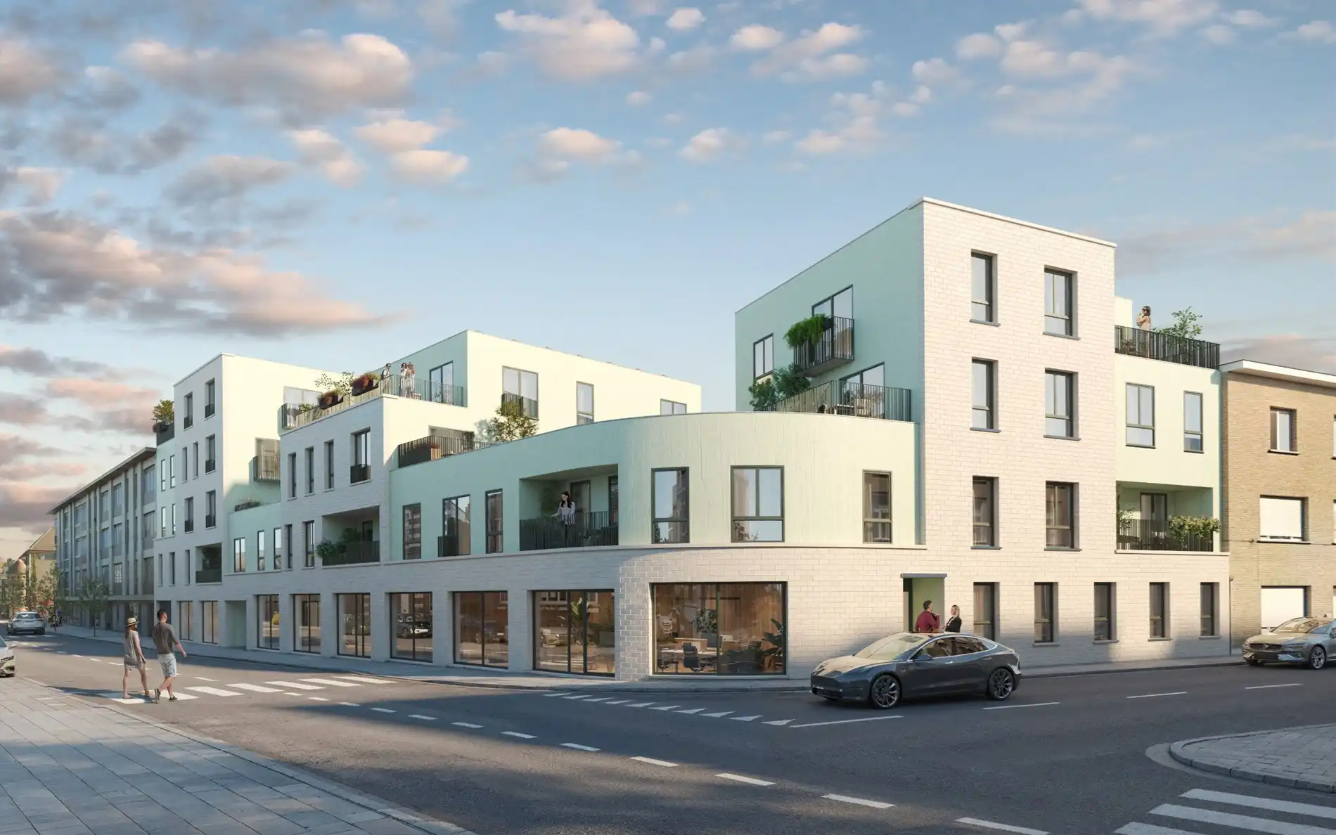 Energiezuinig nieuwbouwappartement met terras in centrum Oudenaarde foto {{pictureIndex}}