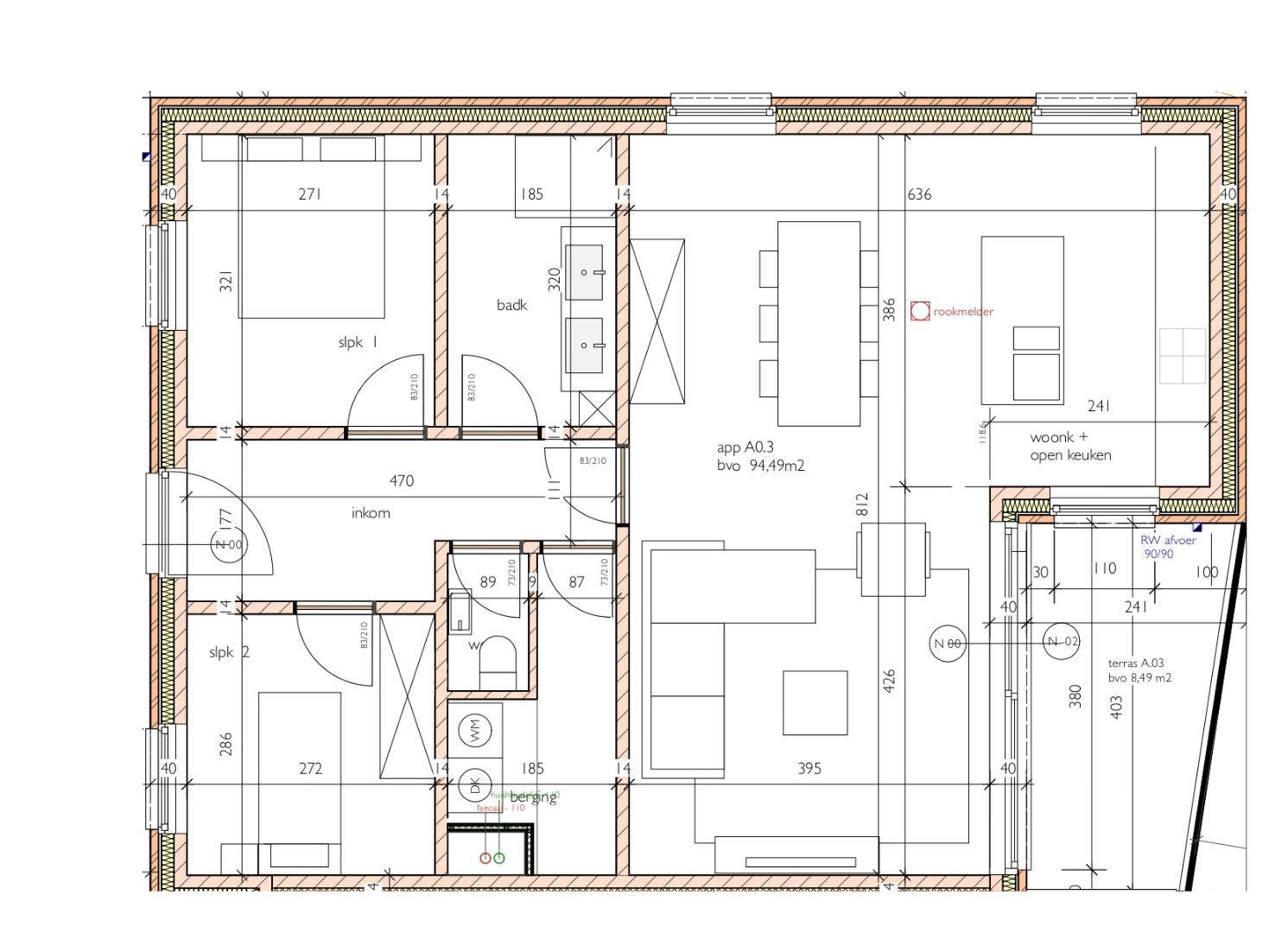 Gelijkvloers appartement (0.3)  van 94,49m² met 2 slaapkamers en terras van 8,49m² foto 19