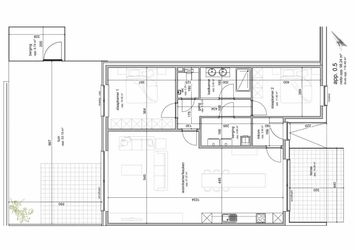 Instapklaar nieuwbouw appartement met 2 slaapkamers, terras, autostaanplaats en berging te Kinrooi foto 9