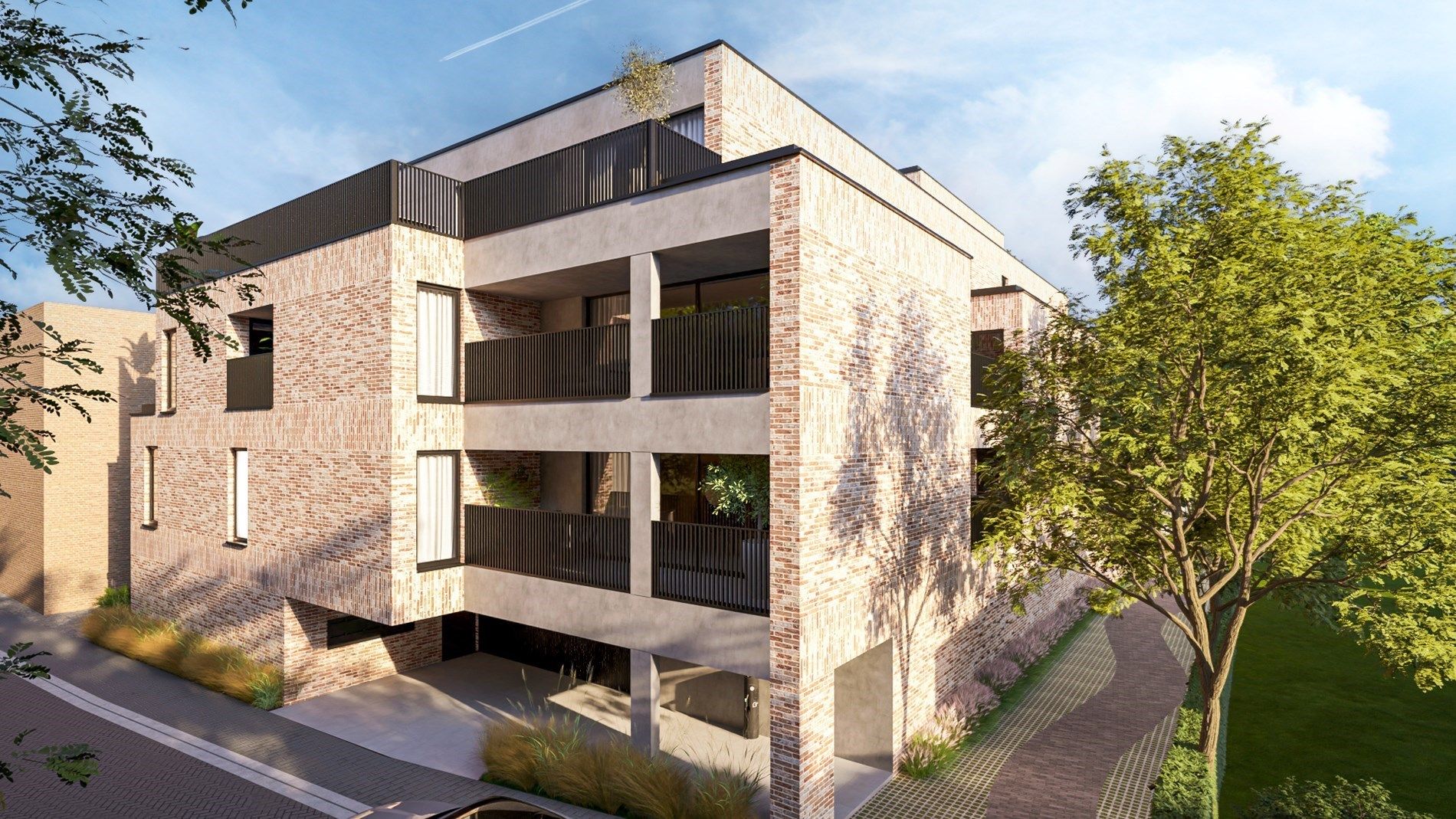 Nieuwbouwappartement op de 2de verdieping met 2 slaapkamers en ruim terras uitgevend op het groene Mottepark, in res. De Motte, vlakbij het centrum van Hoeselt foto 9