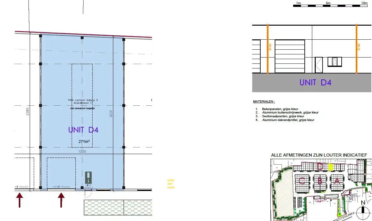 Kwalitatief en goed geïsoleerd NB MAGAZIJN (271m²), voorzien van elektrische sectionaalpoort, deur, raam (voor kantoor) en 2 private parkeerplaatsen op industriezone te Waregem. foto 12