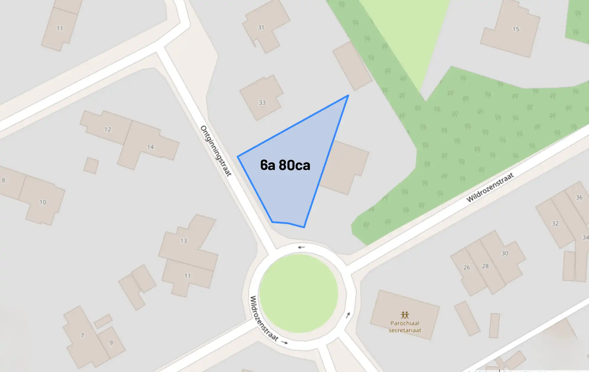 TE KOOP: goed gelegen bouwgrond (6a80ca) voor halfopen bebouwing op hoekperceel foto 3