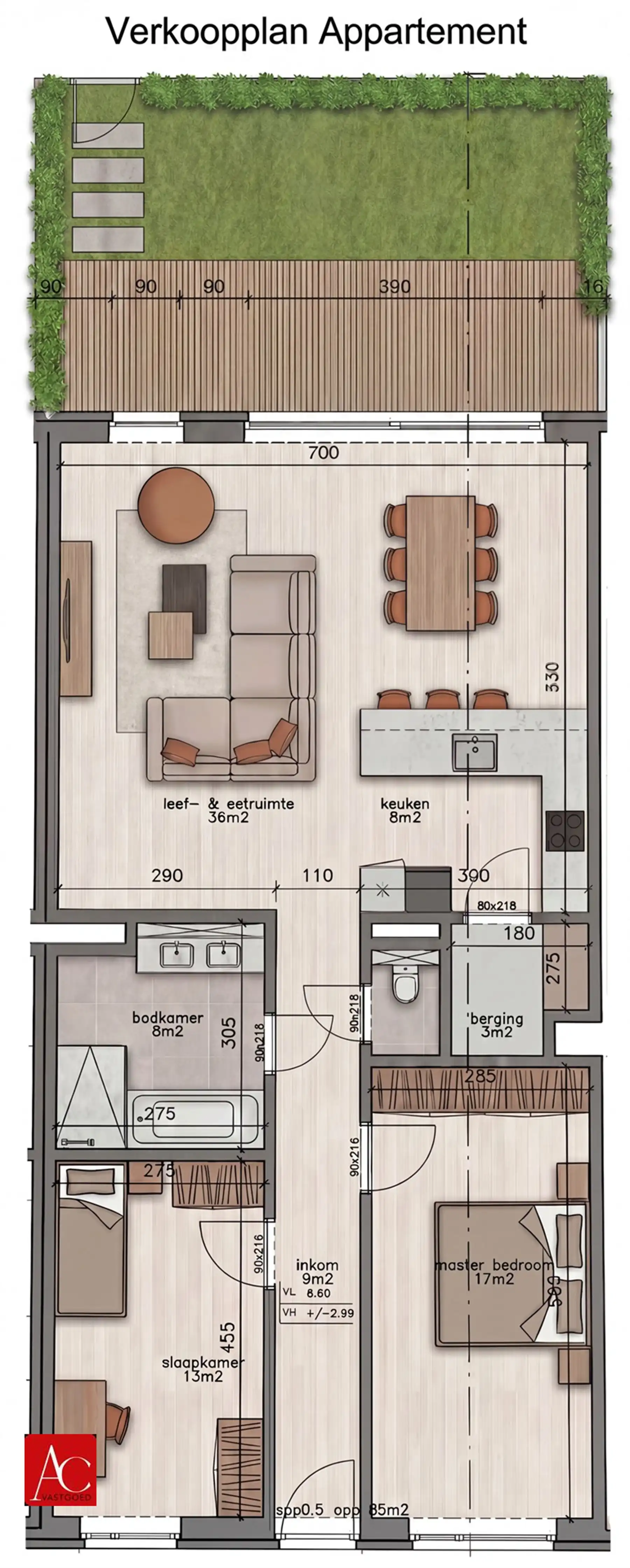 Gelijkvloers appartement met garage en 2 slaapkamers  foto 31