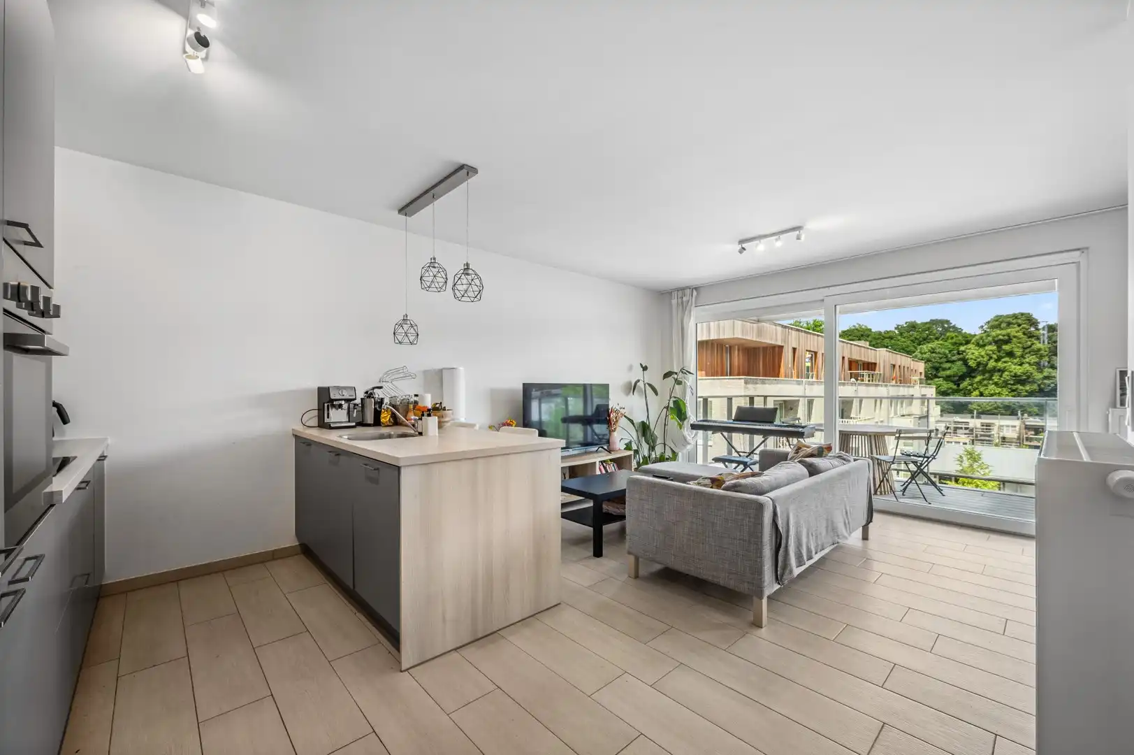 Modern 1-slaapkamerappartement met terras foto 4