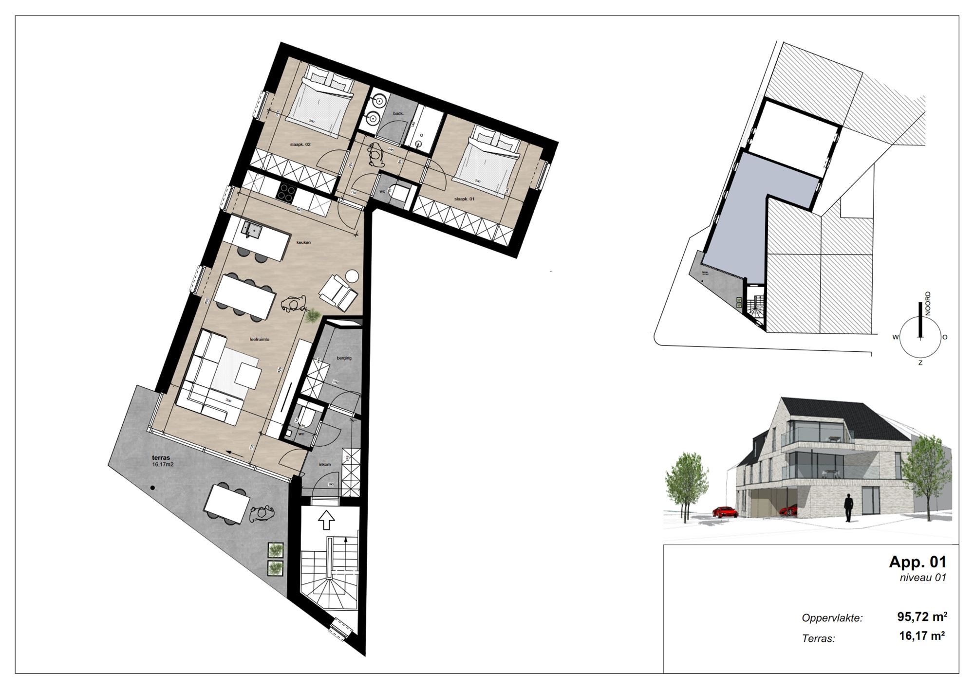 KNAP NIEUWBOUWAPPARTEMENT MET 2 SLKS IN HET CENTRUM VAN BORGLOON (MOGELIJKHEID AANKOOP 6% BTW) foto 6