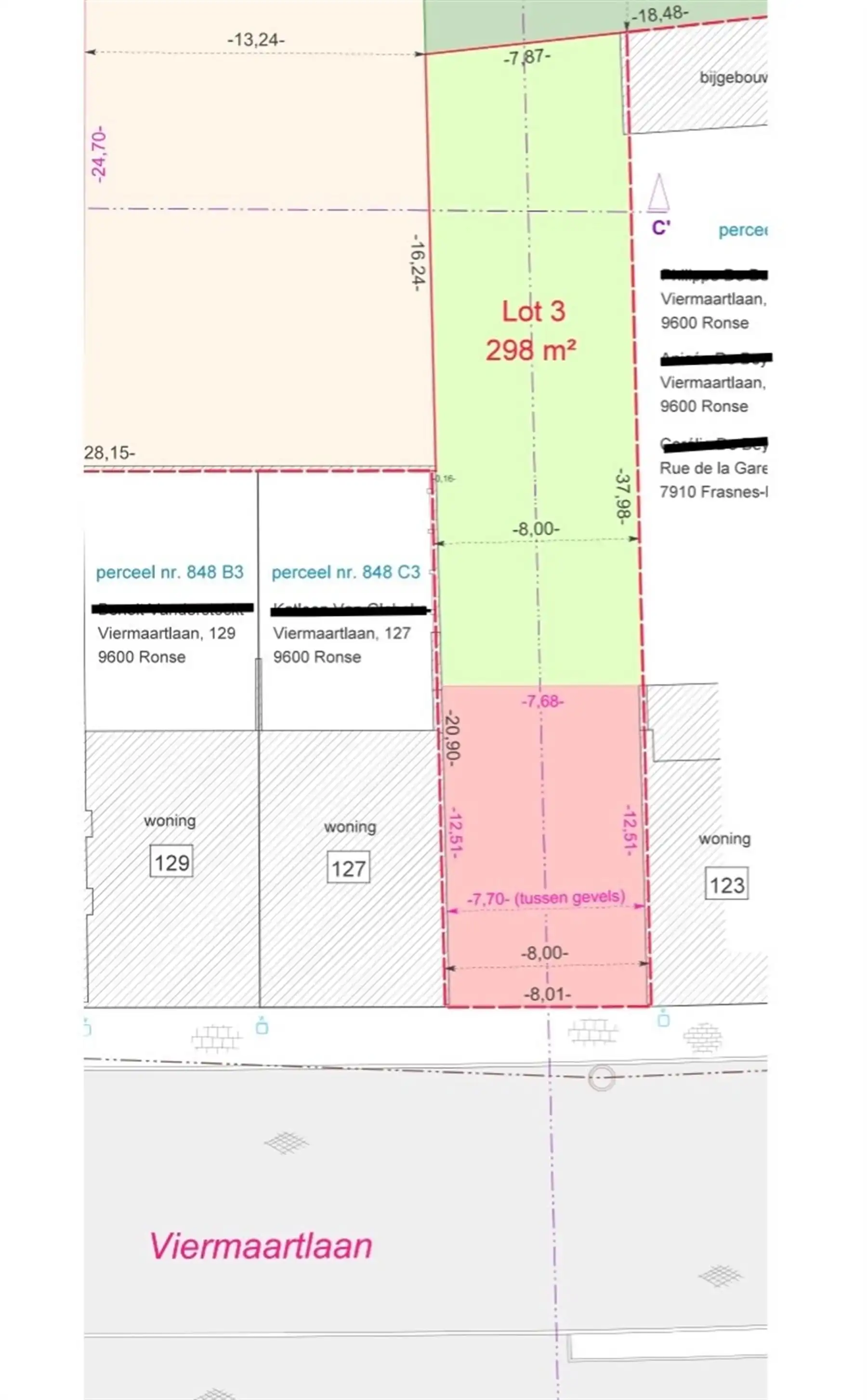 Mooi perceel bouwgrond voor stadswoning met tuin in het centrum van Ronse foto 2