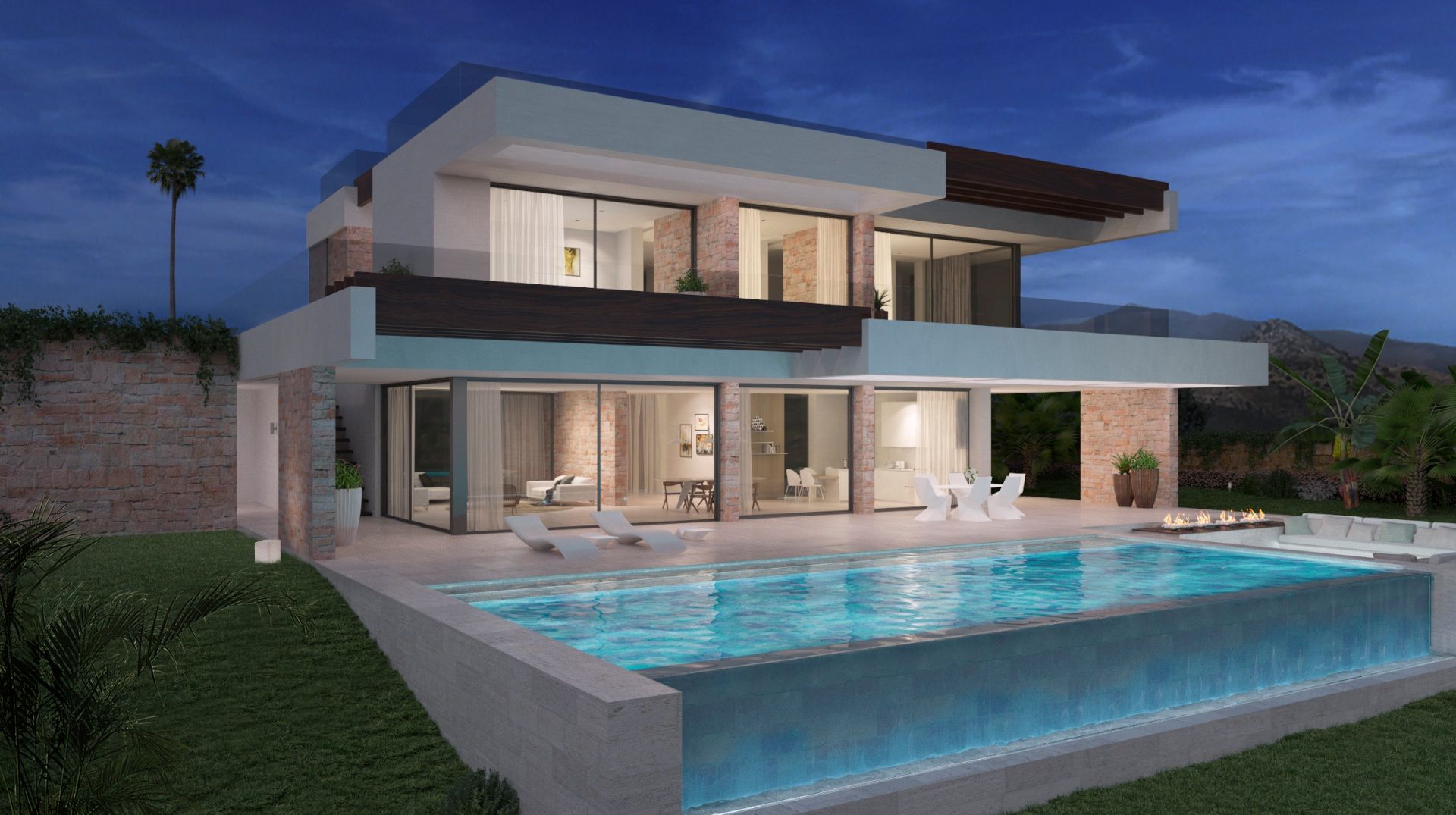 Nieuw te bouwen villa met zicht op golf en zee te Elviria. foto 9