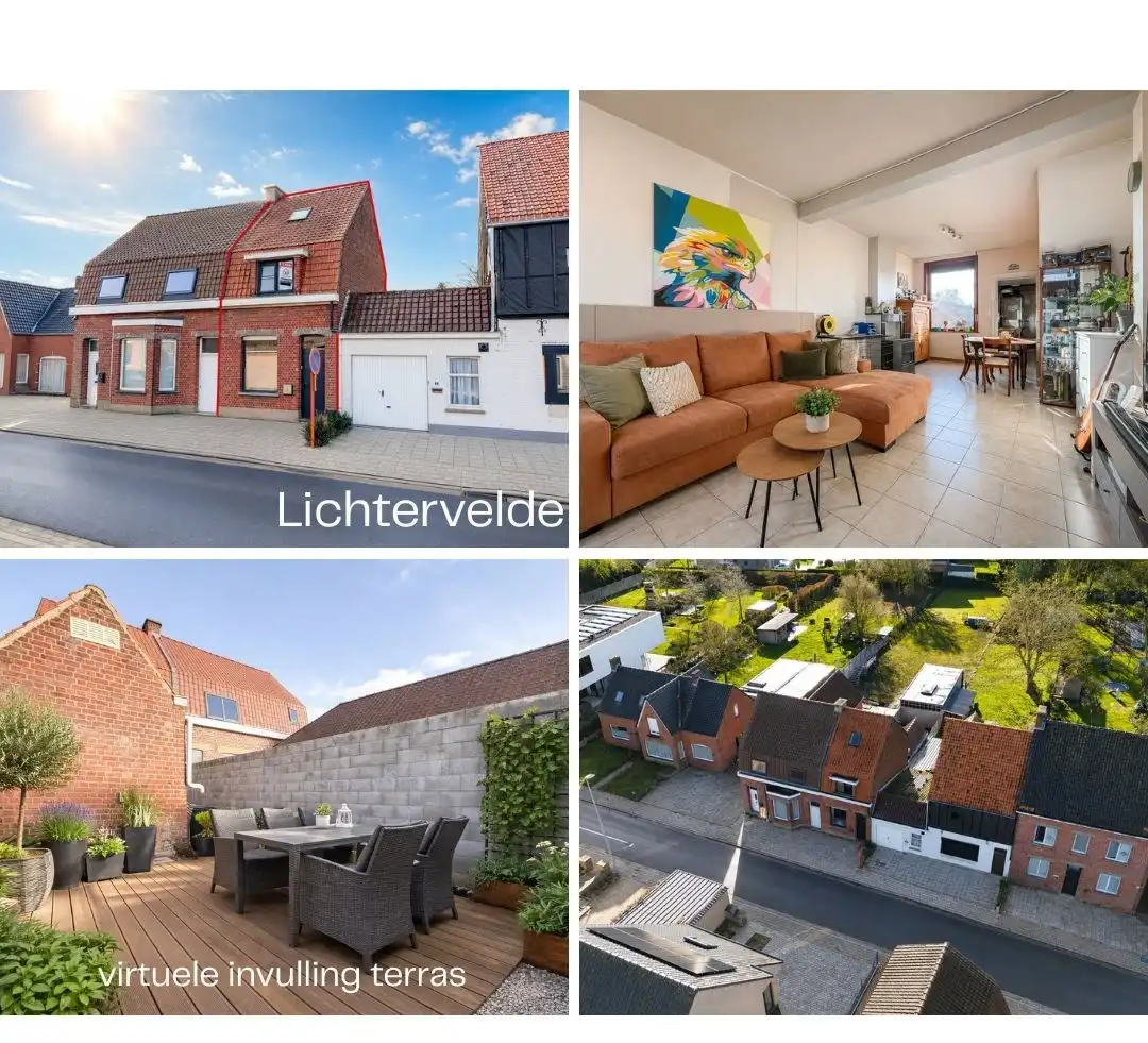 Hoofdfoto van de publicatie: Leuke starterswoning met 2/3 slpk en terras, gunstig gelegen in Lichtervelde