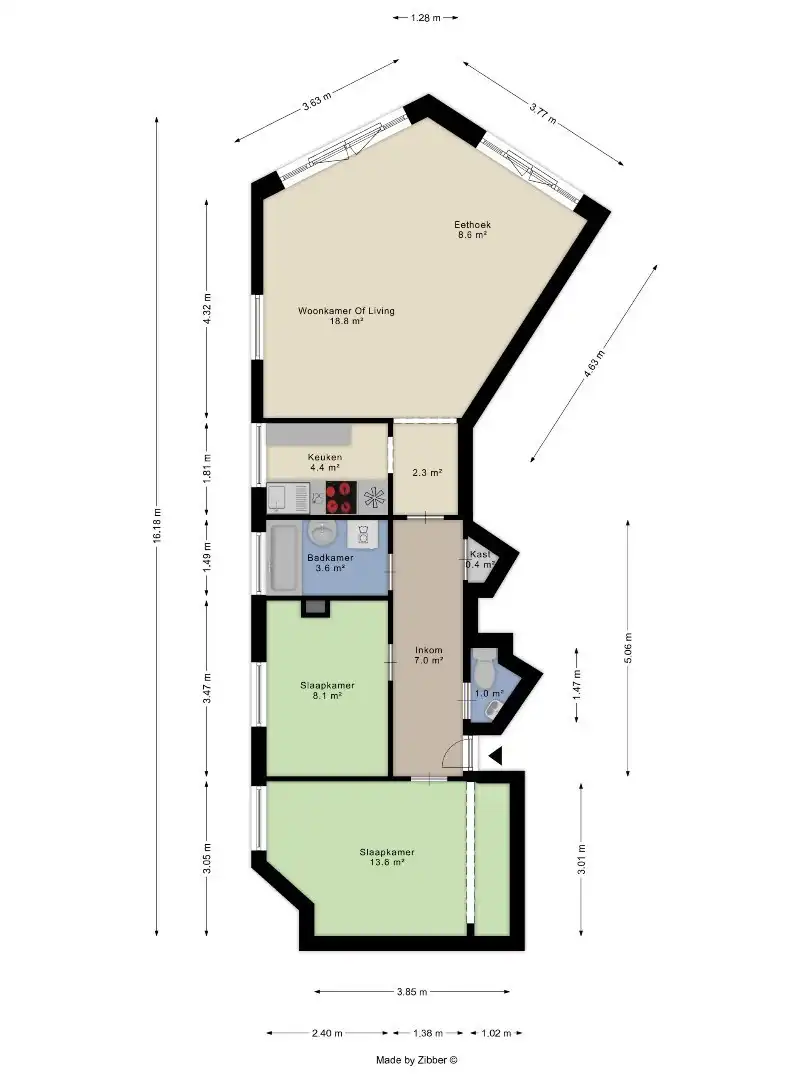 Verzorgd appartement met lift, 2 slaapkamers, garage en kelder foto 27